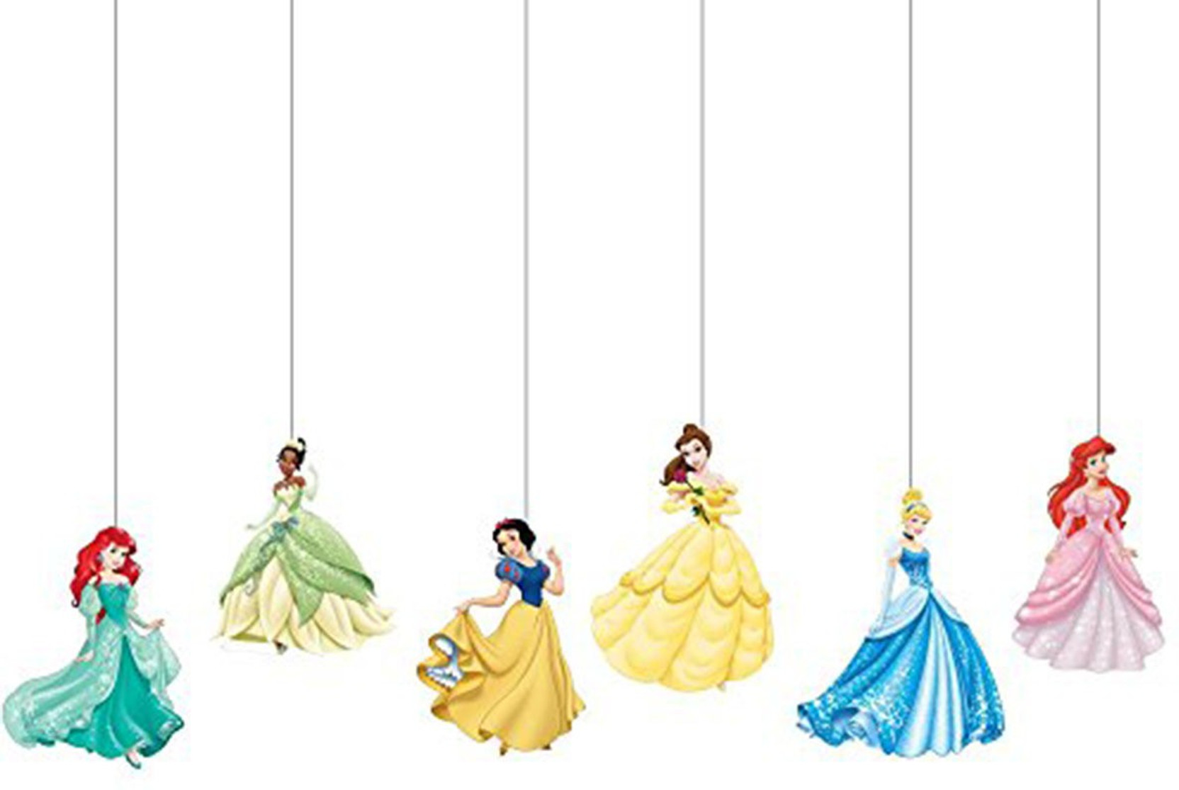 Party Propz Multicolor Ceiling Hanging Set Of 6 Princess Birthday