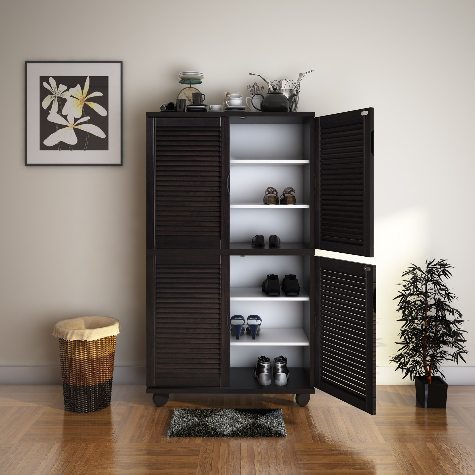 HomeTown Engineered Wood Shoe Rack Price in India Buy