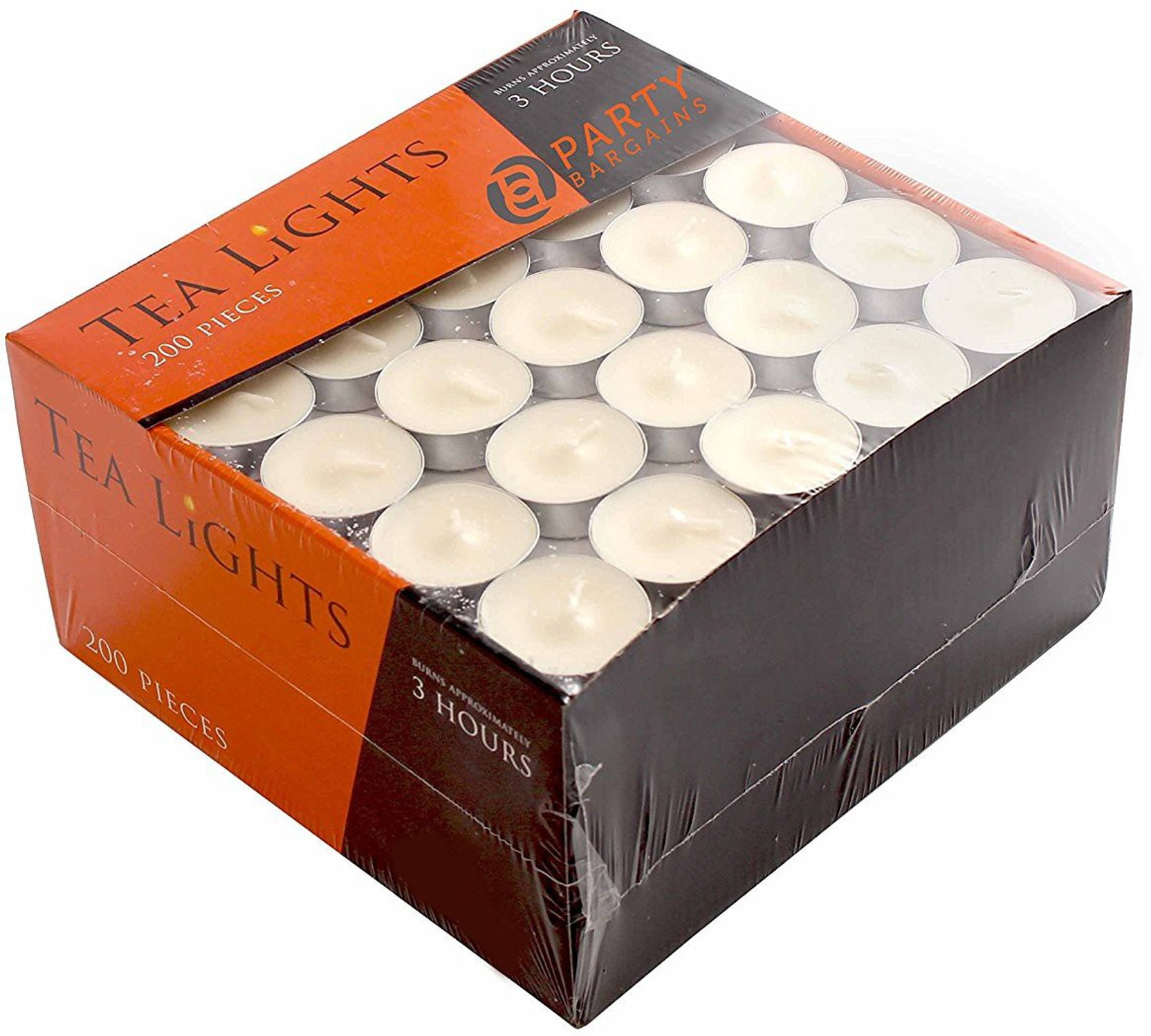 200 Tea Light Candles White Unscented 4 Hours Burn Travel Candle Tea lights