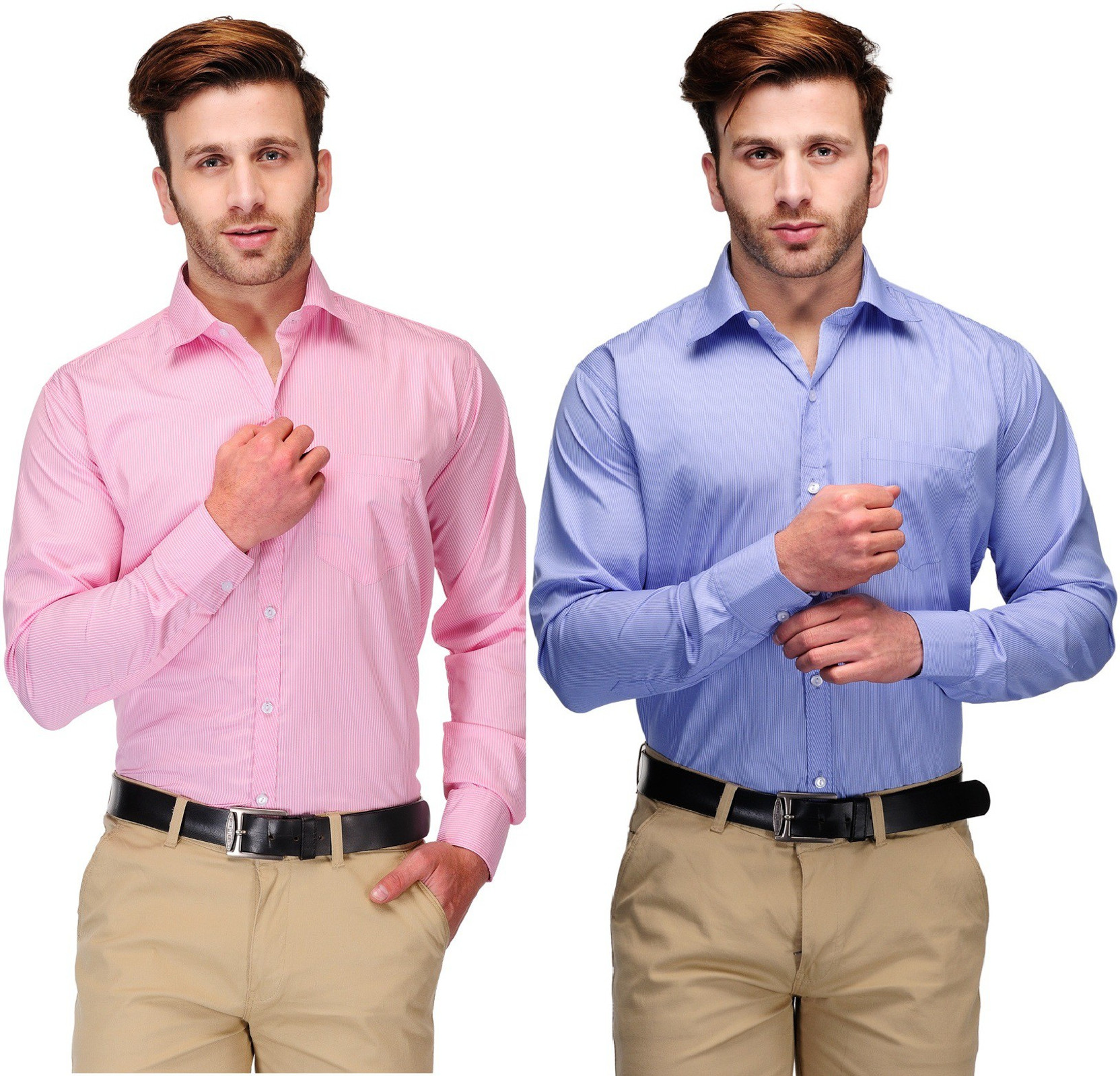 light blue pants pink shirt