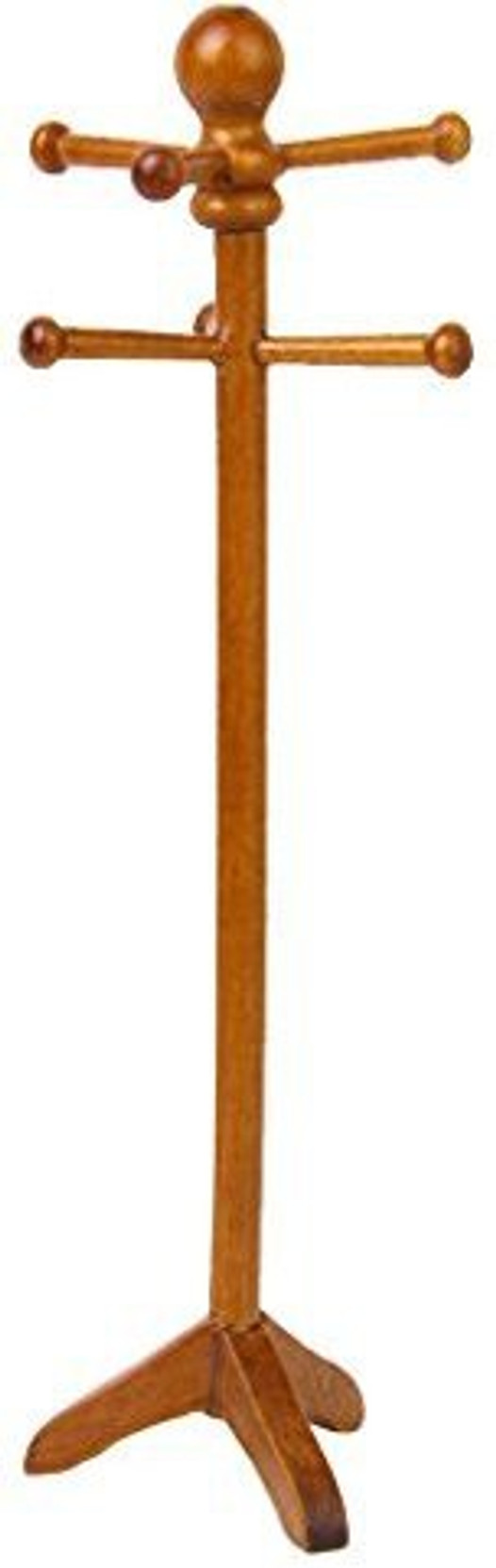 DOLLHOUSE Miniatures 1:12 Scale 4 HOOKS Miniature Walnut Wall Coat Rack