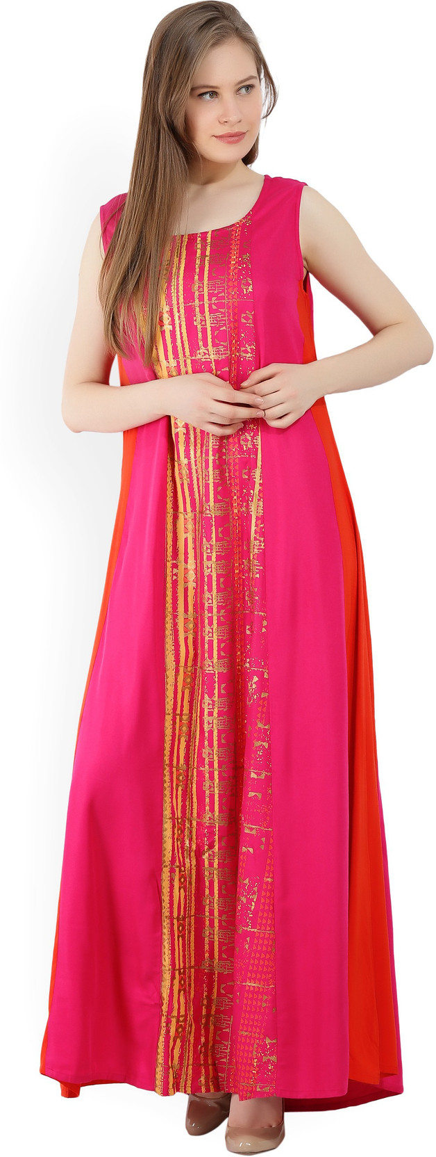 global desi red maxi dress