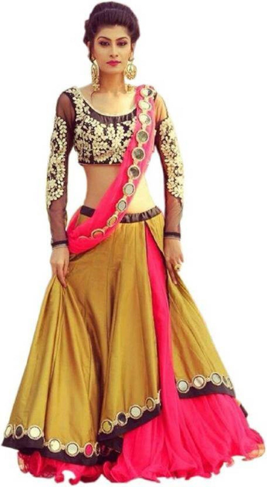 Woman Style Embroidered Lehenga Choli And Dupatta Set Buy Woman