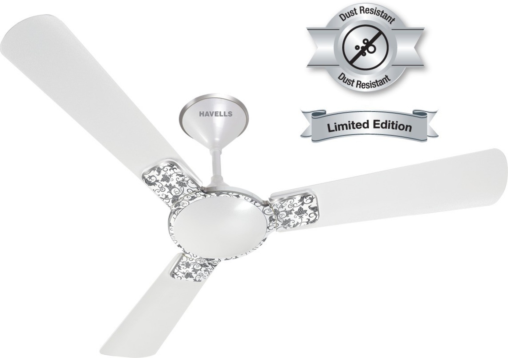 Havells 1200 Mm Fan Enticer Art P Wht Chrome 3 Blade Ceiling Fan