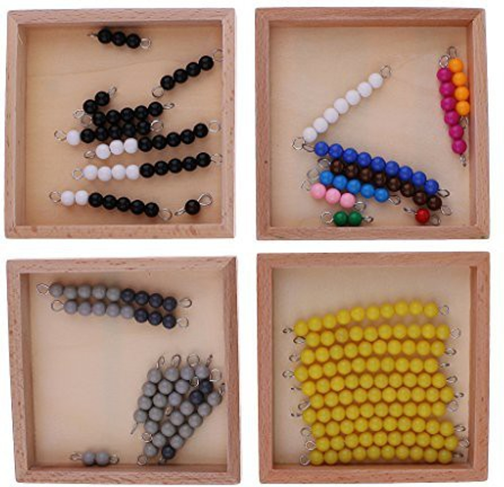Montessori 1-10 Beads Bars Kids Decimal System Learning Maths Toy Xmas Gift