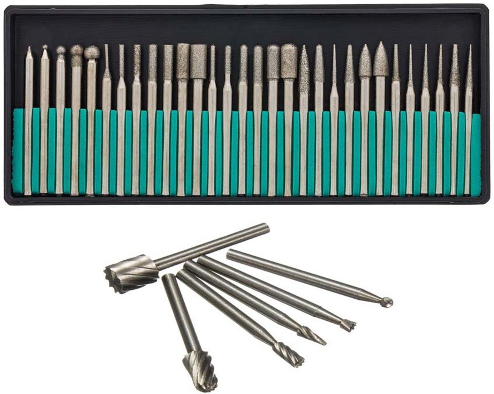 10 PIECE DIAMOND BURR BIT SET DRILL DIE GRINDER ROUTER 6.35 MM 1//4/" SHANK CUTTER