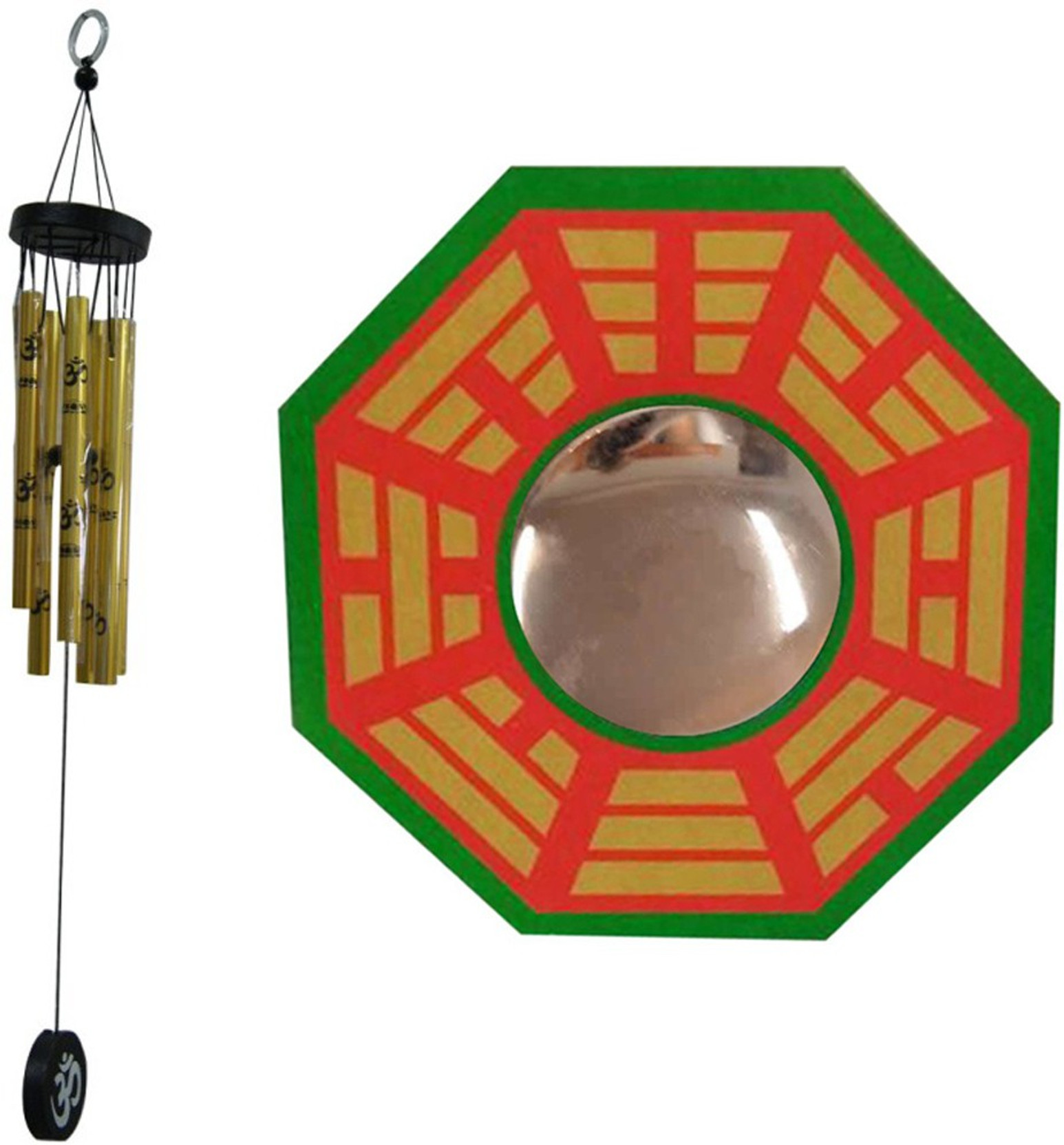 Ratnatraya Combo Of Feng Shui Convex Bagua Mirror With Feng Shui Ratnatraya Combo Of Feng Shui Convex Bagua Mirror With Feng Shui