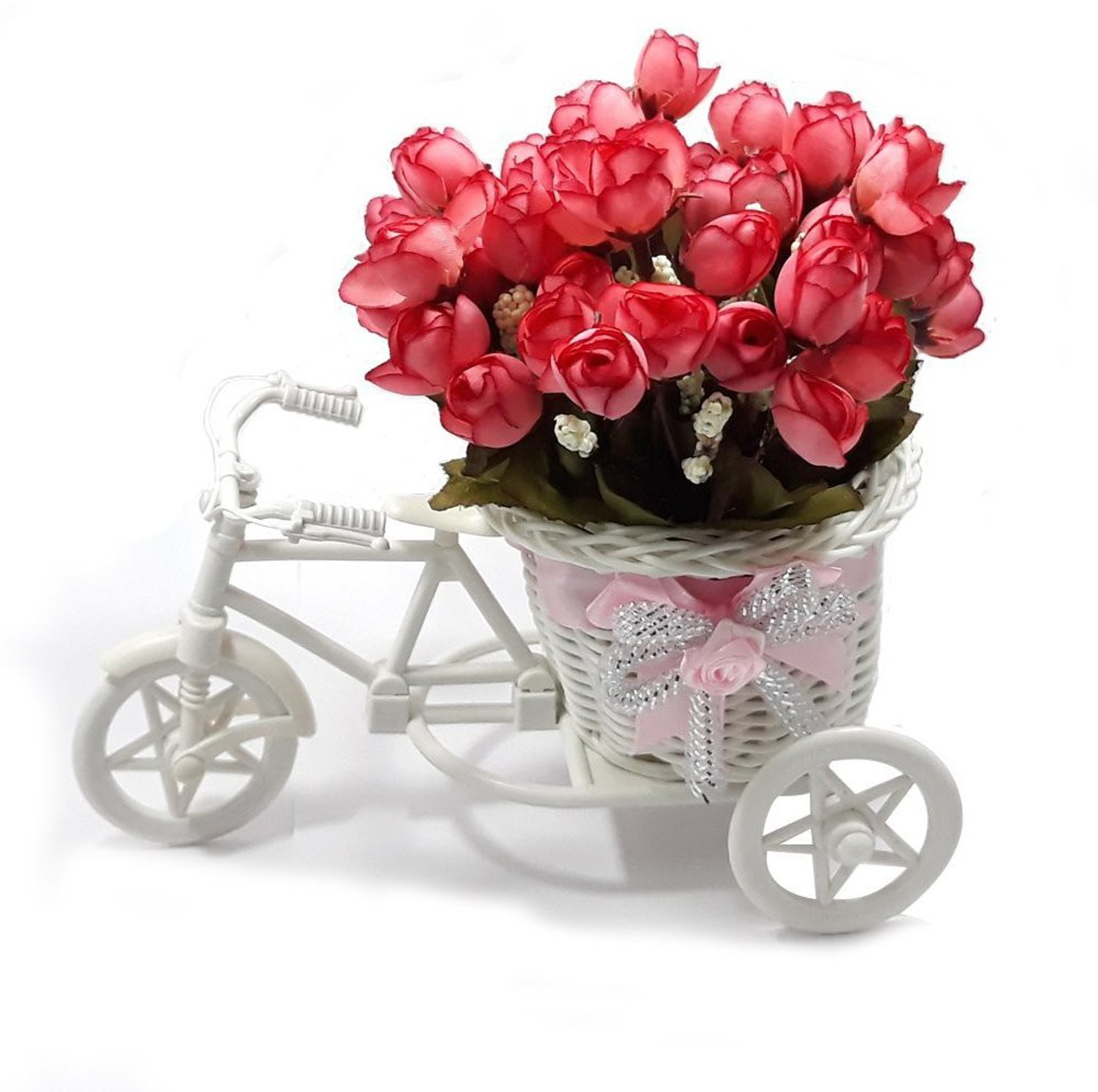 Lof Cycle Vase Red Peonies Beautiful Flowers Plant Pot Rose