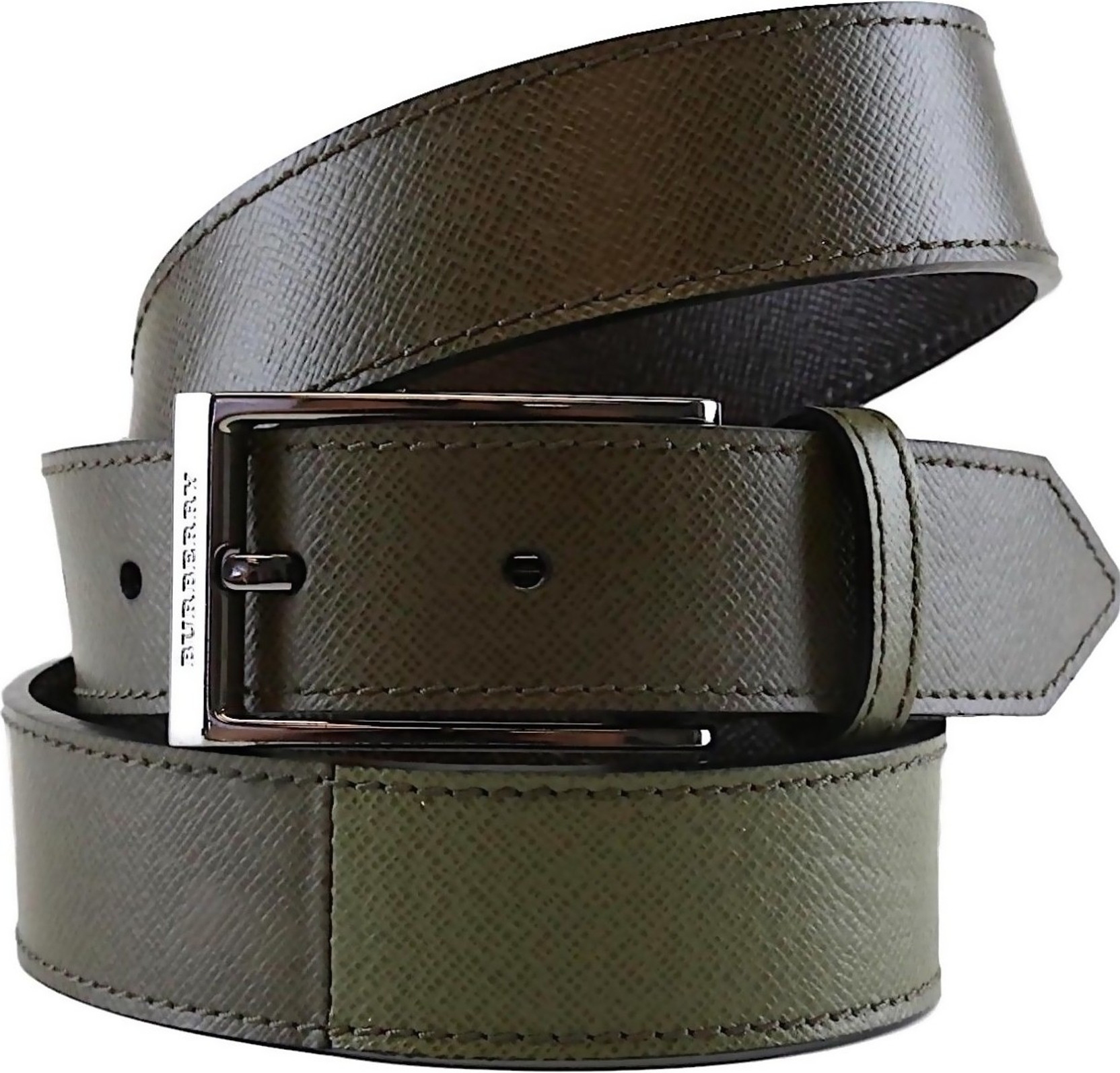 Burberry Men Green Genuine Leather Belt Green Price In India Flipkart Com