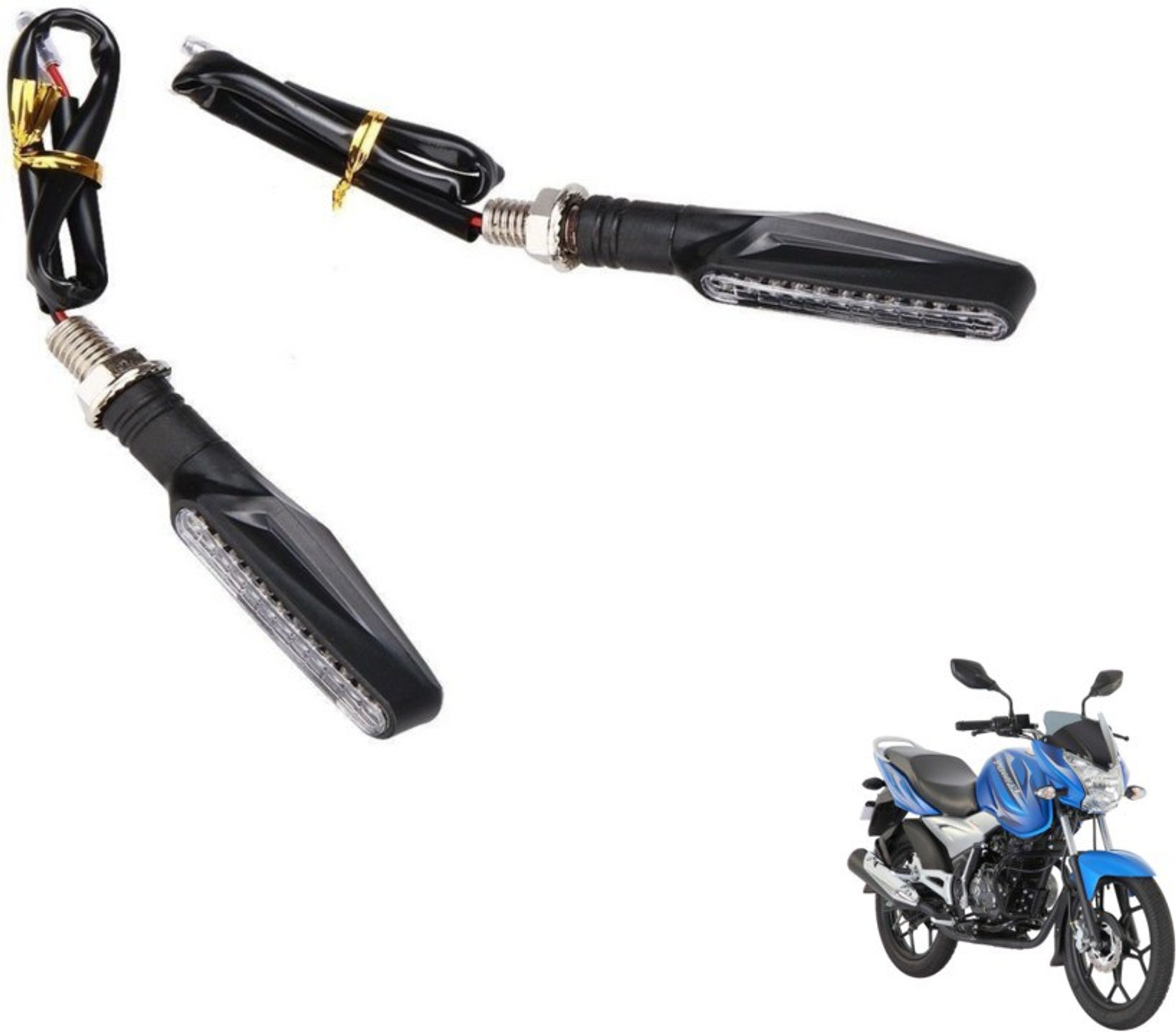 Mockhe Front, Rear LED Indicator Light for Bajaj Discover 125 DTS-i (Yellow)