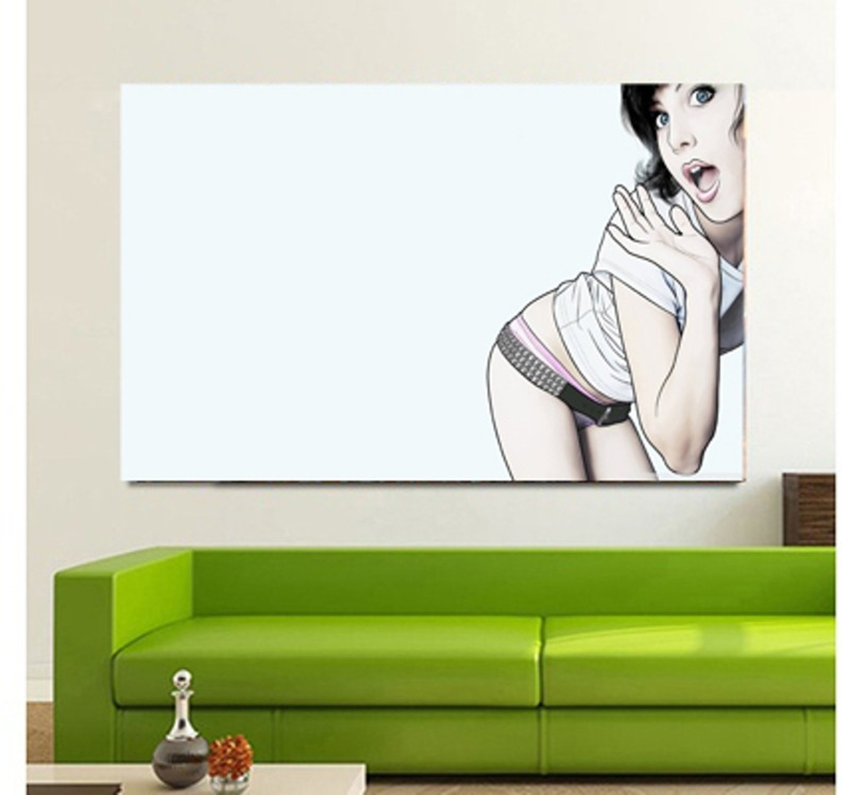 Surprised Girl Drawing Poster Wallpaper Wall Art Home Decor
