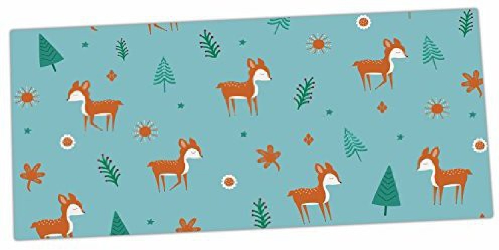 Kess Inhouse Cristina Bianco Design Cute Deer Pattern Teal Kids