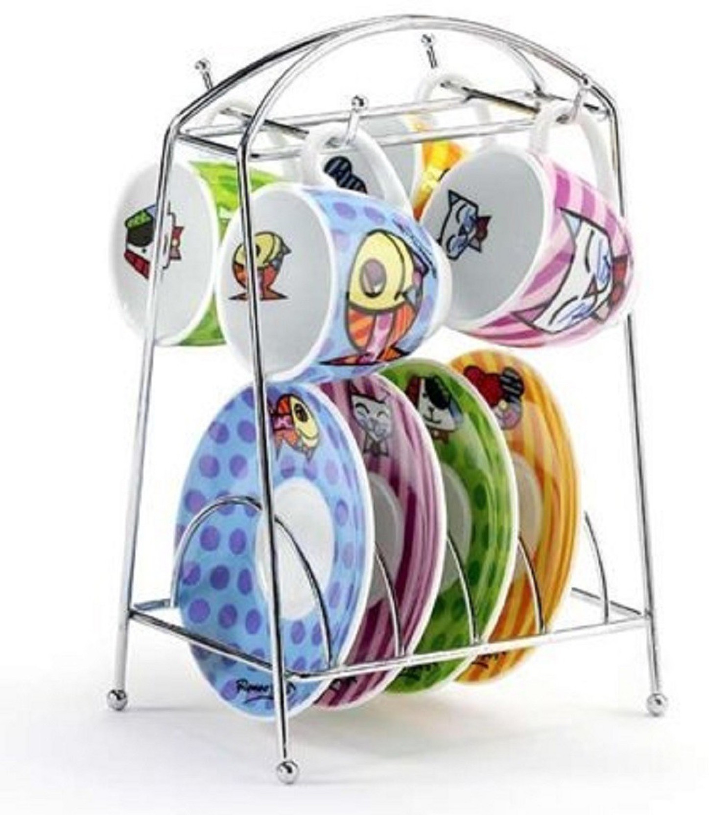 Omic Cup And Saucer Stand Holder For 6 Cups 6 Plates Stainless
