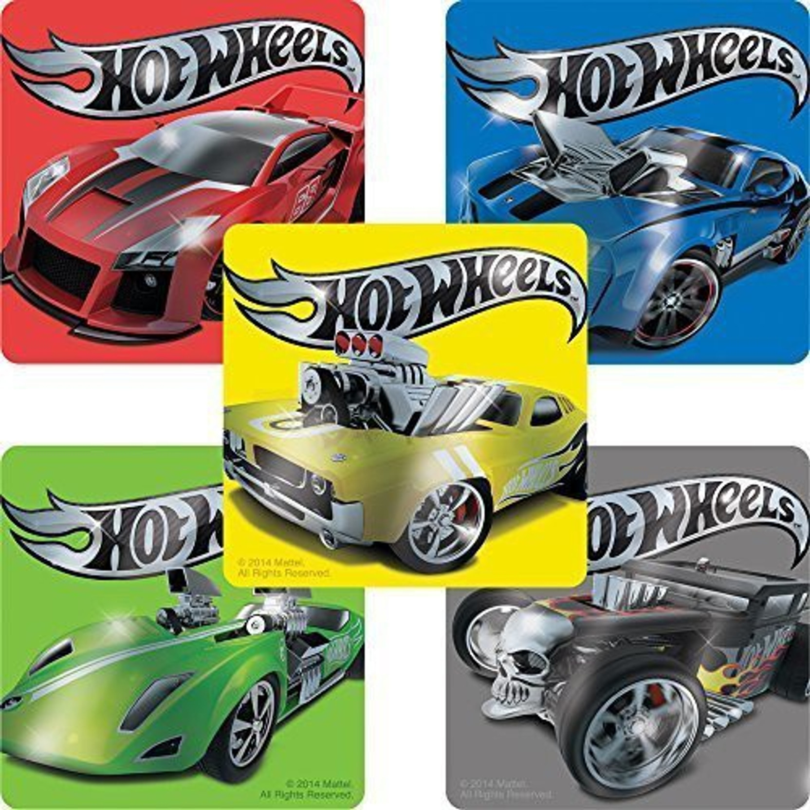Smilemakers Hot Wheels Foil Stickers Birthday Party Supplies