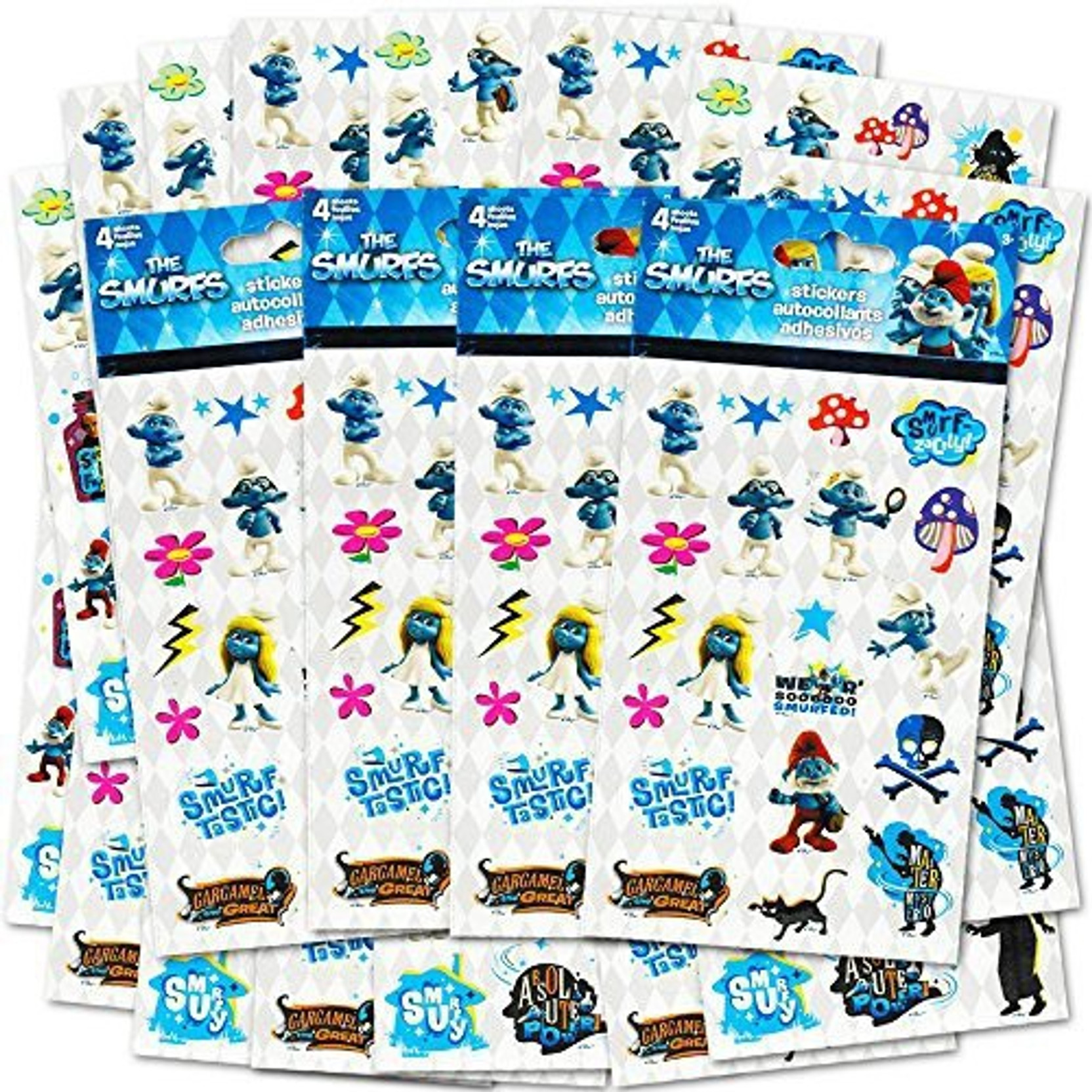 Generic Smurfs Stickers Party Favors Pack 296 Stickers Total
