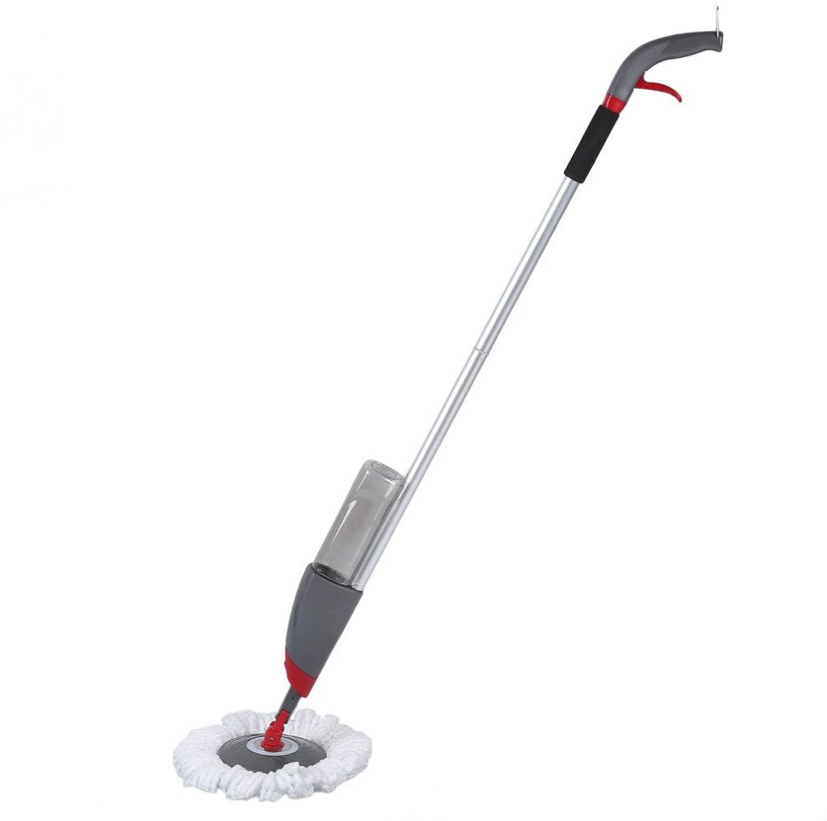 Multifunction Spray Flat Mop Wet and Dry Flat Mop Lazy Microfiber Mop One Handle 60/° Spray Area 360/° Rotating Stainless Steel,White