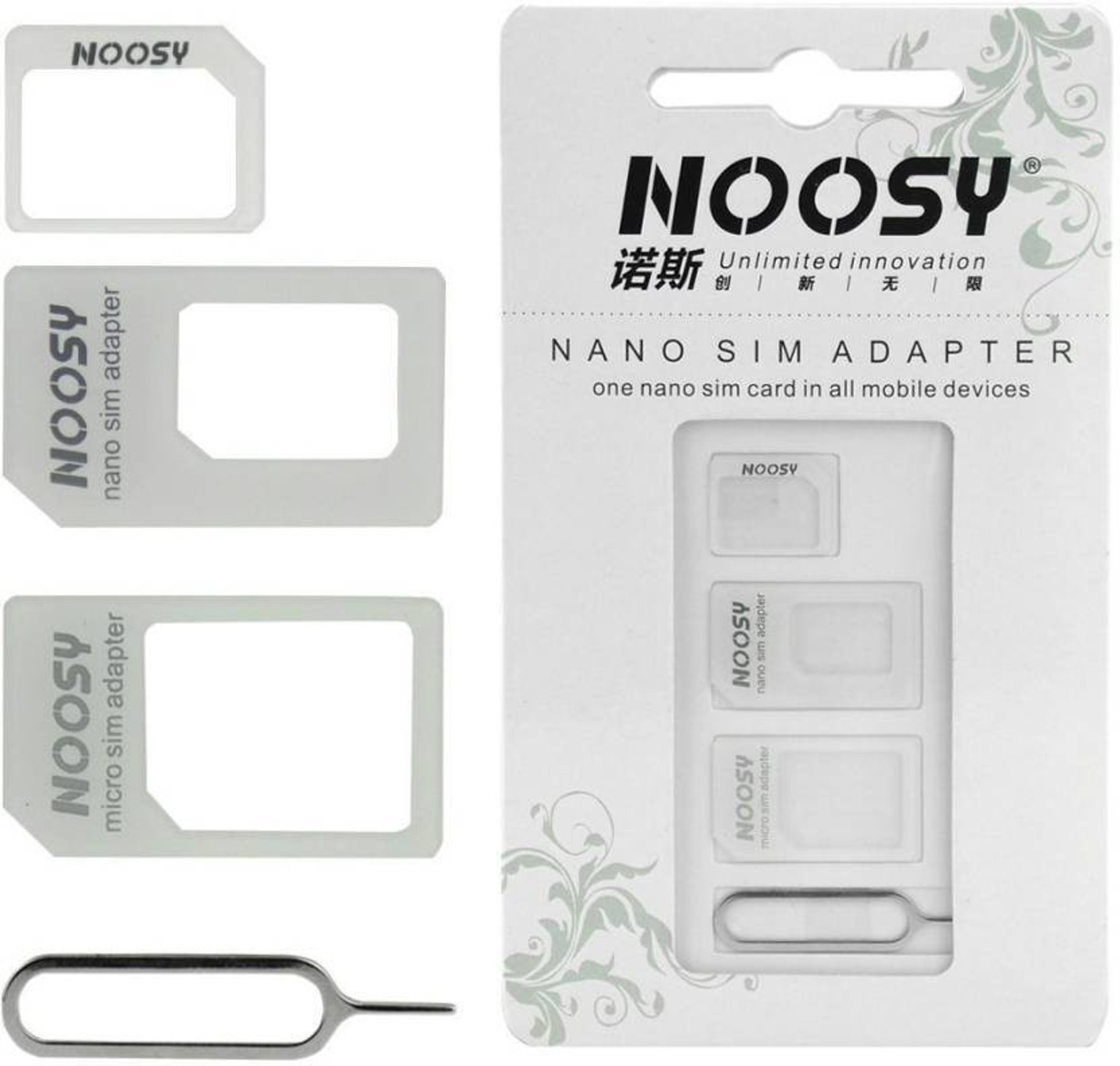 Msee Sim Card Adapter Kit Nano Micro Standard 3 In 1 Converter For