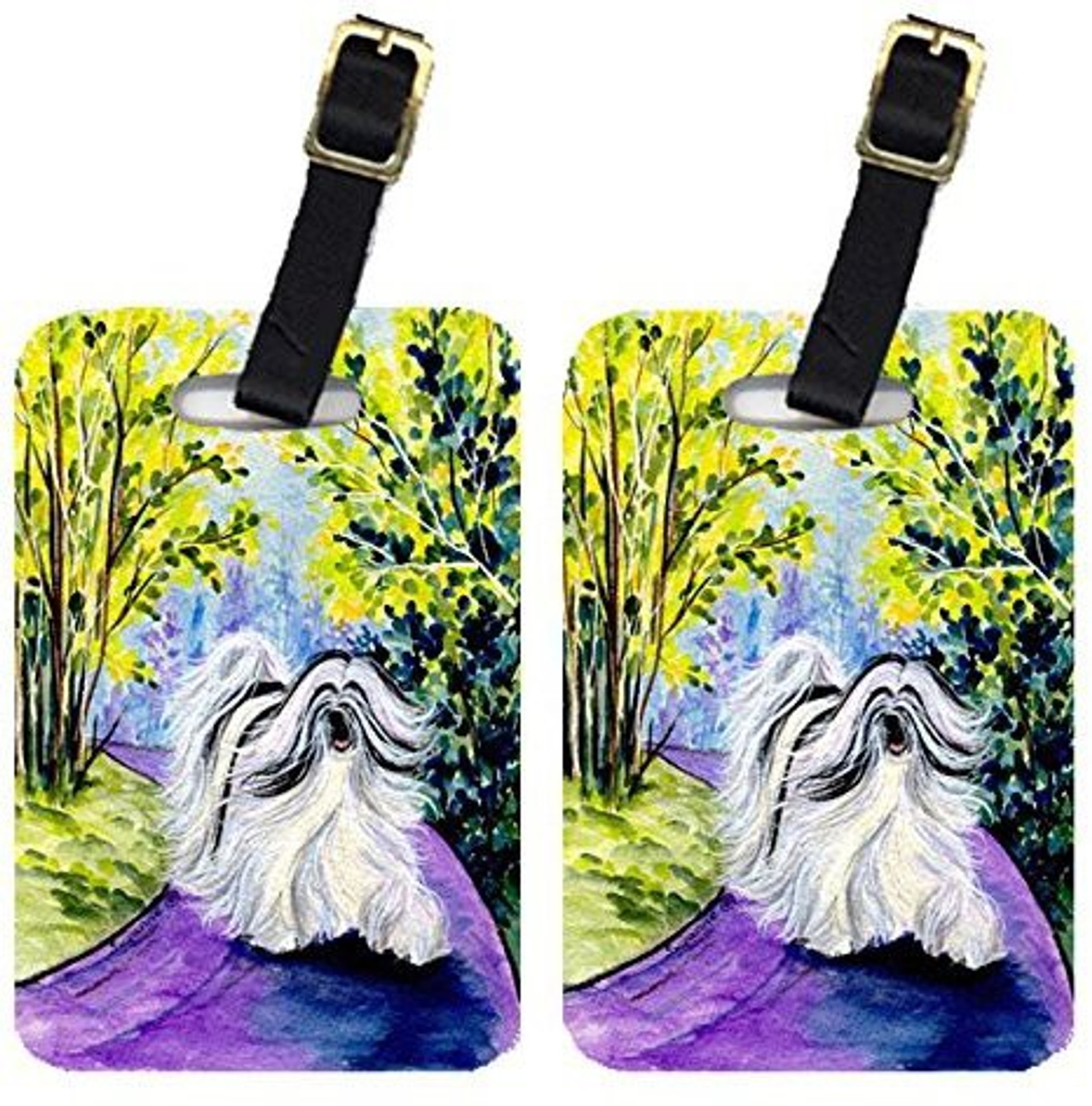 Caroline S Treasures Ss8643bt Tibetan Terrier Luggage Tag Ss8643bt Tibetan Terrier Luggage Tag