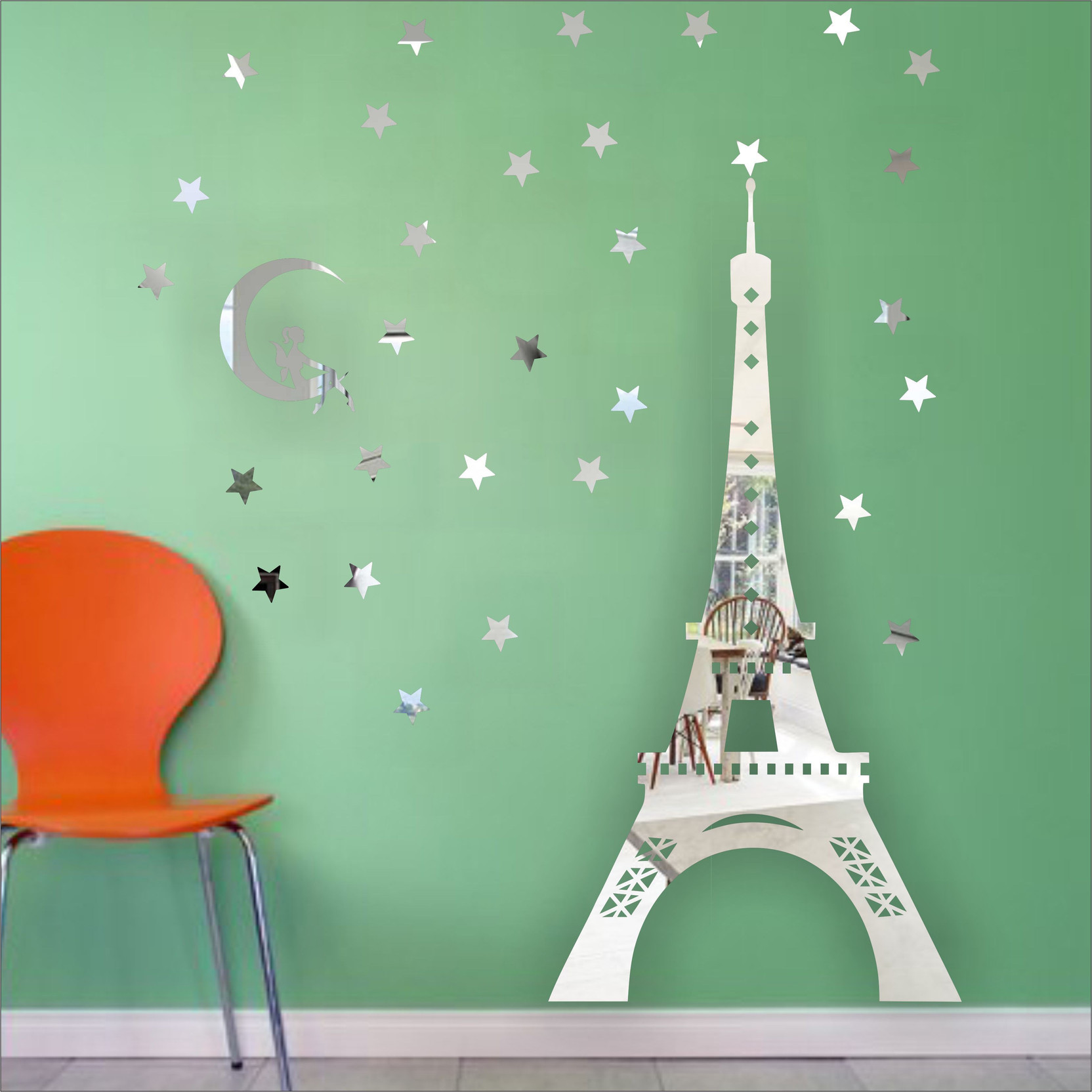 Look Decor Extra Large Look Decor Eiffel Tower Paris Silver Pack