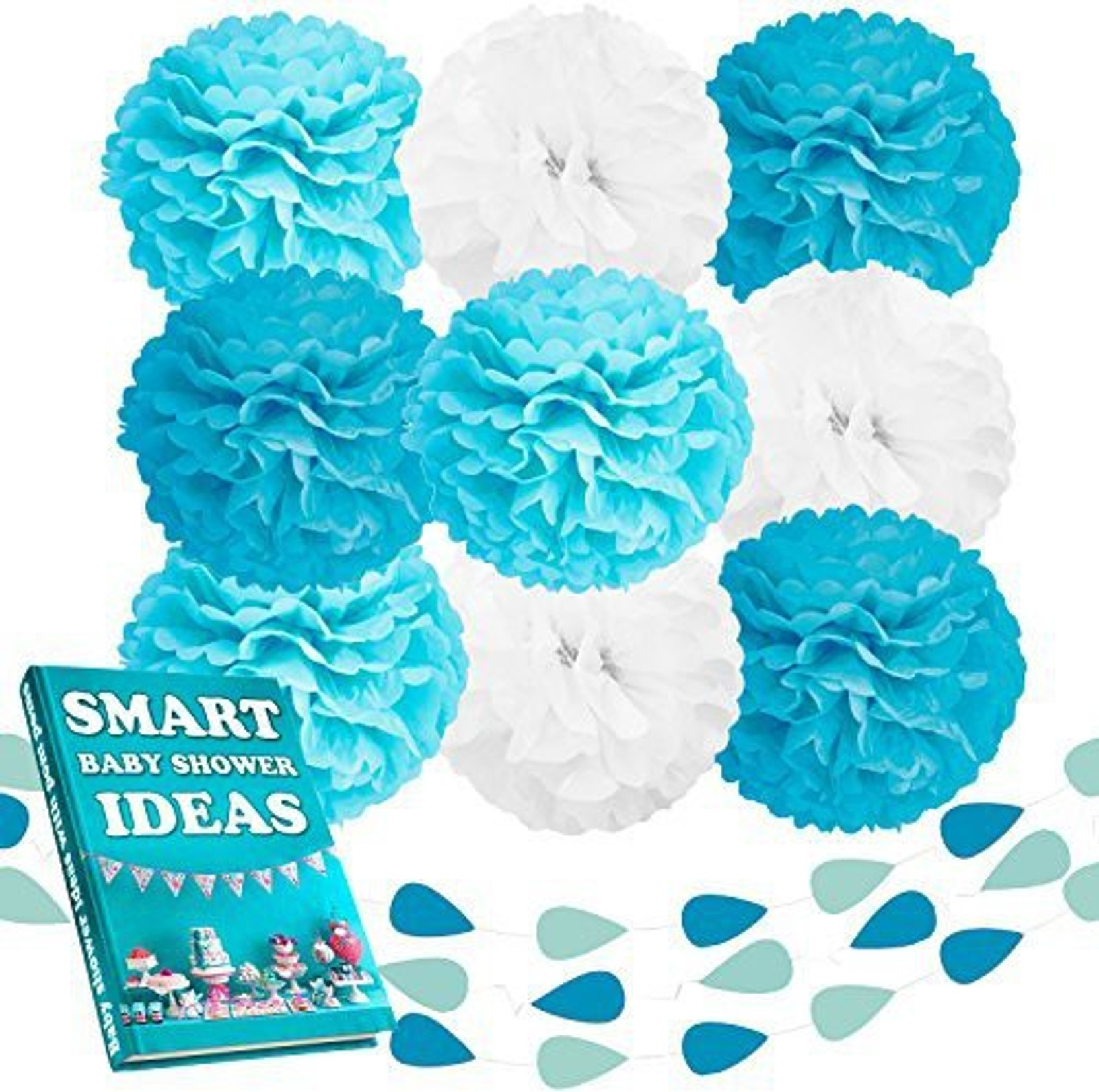 Beleheim Baby Shower Decorations Boy Tiffany Blue Turquoise White