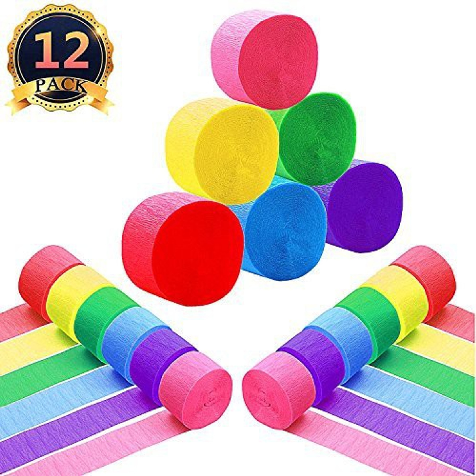 Dabuliu 82 Feet 12 Rolls Party Streamer Paper Decorations Crepe