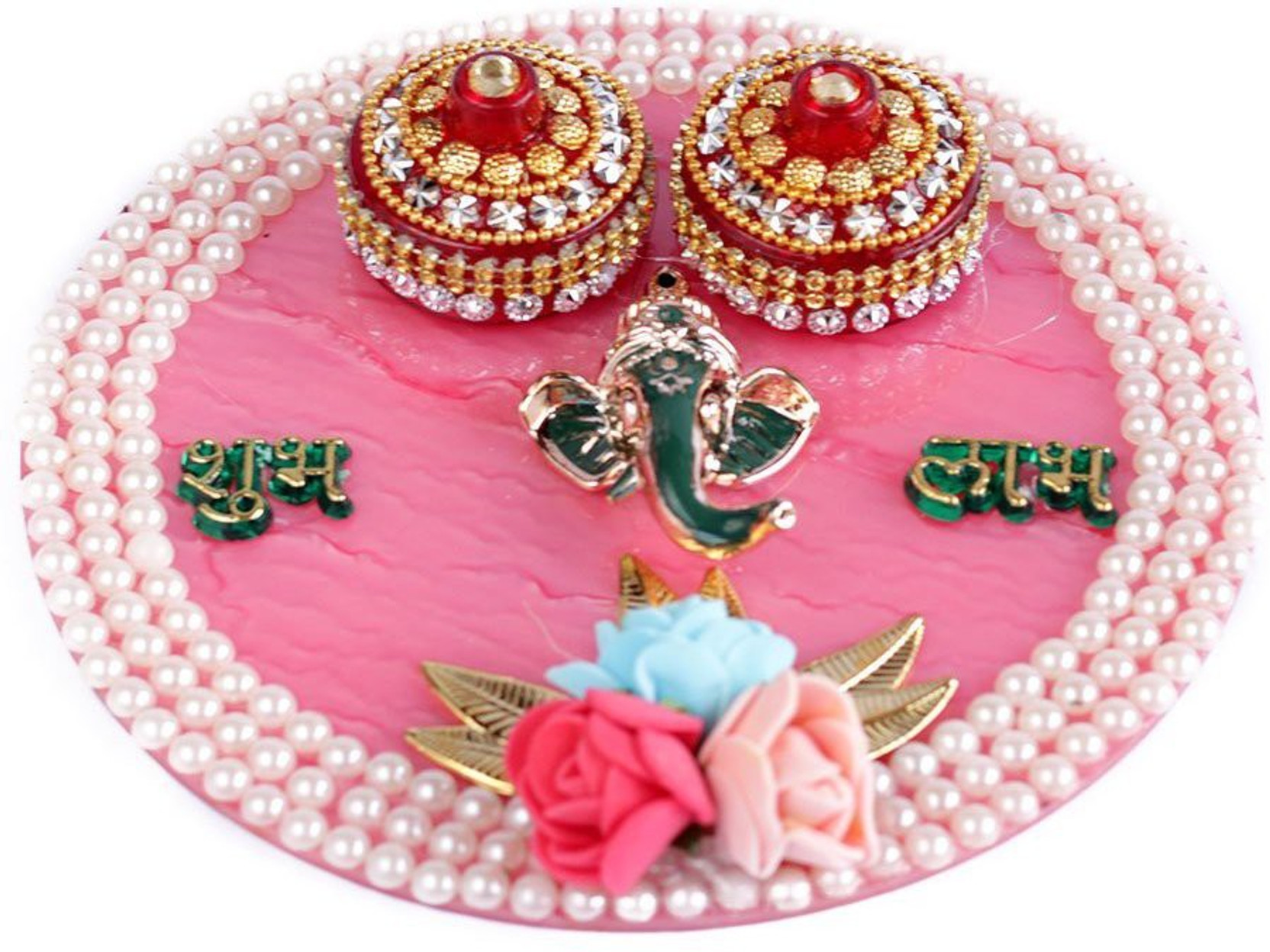 Skycandlein Skycandle Shubh Labh Ganesha Decorative Plate Bhaidooj Skycandlein Skycandle Shubh Labh Ganesha Decorative Plate Bhaidooj
