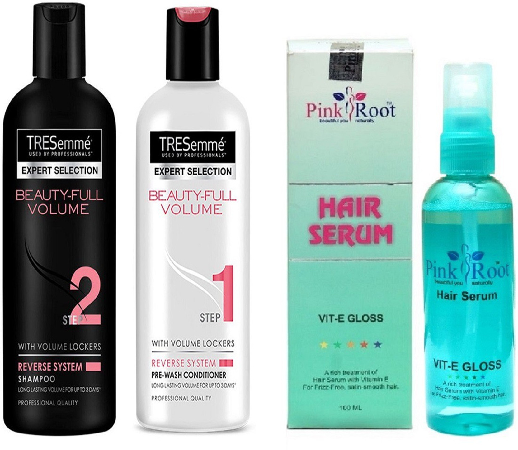 Pink Root Hair Serum 100ml And Tresemme Beauty Full Volume 1 Pre