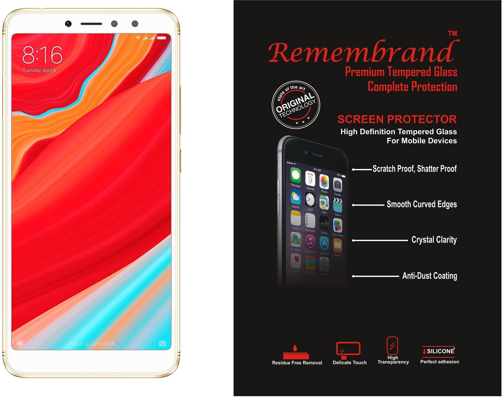 Remembrand Tempered Glass Guard for Mi Redmi Y2 Remembrand Remembrand Tempered Glass Guard for Mi Redmi Y2 ON OFFER