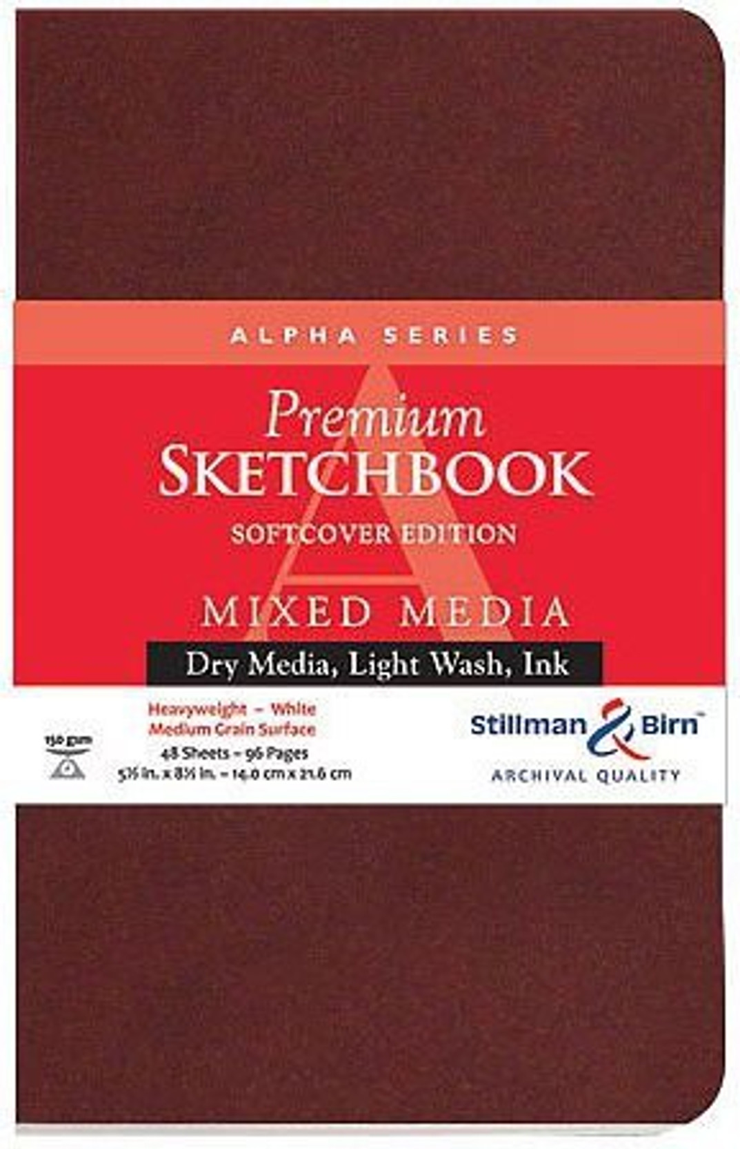 28 Sheets, White Stillman Birn Zeta Softcover Sketchbook Heavyweight 180lb