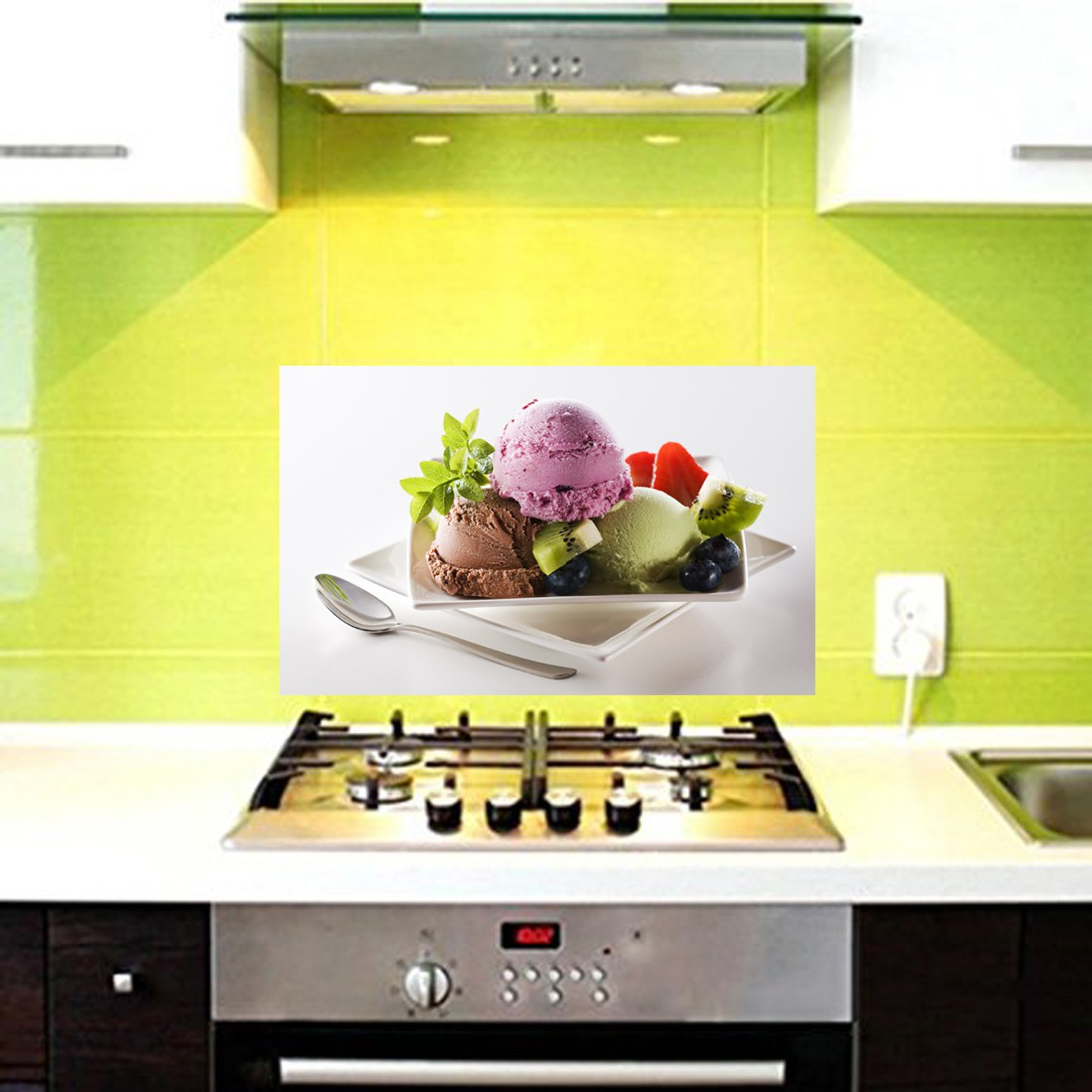 Total Home Medium Chocolate Vanilla Ice Cream Kitchen Wall Decor