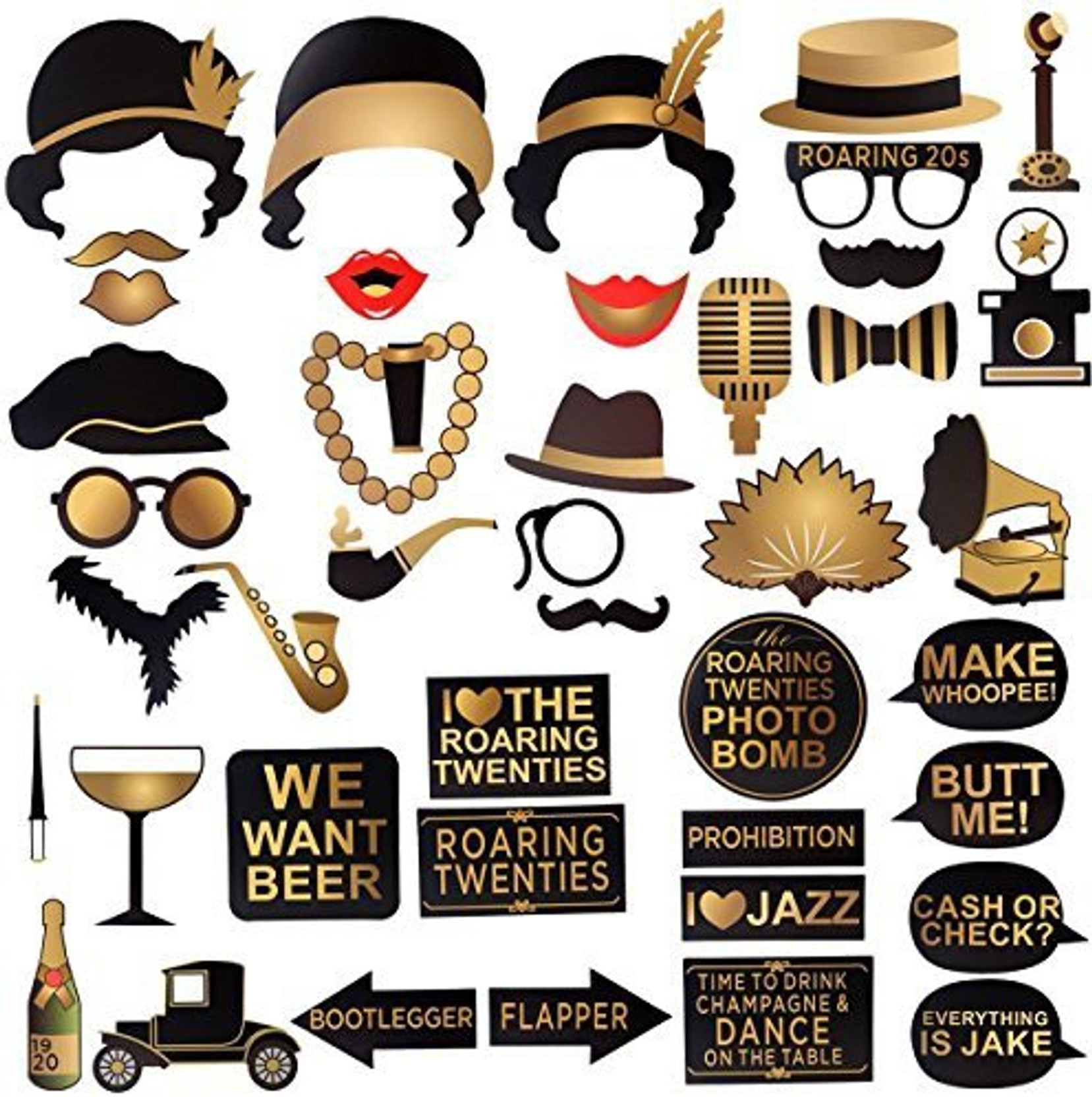 Rebirthtree Roaring 1920 S Gatsby Themed Photo Booth Props 20 S