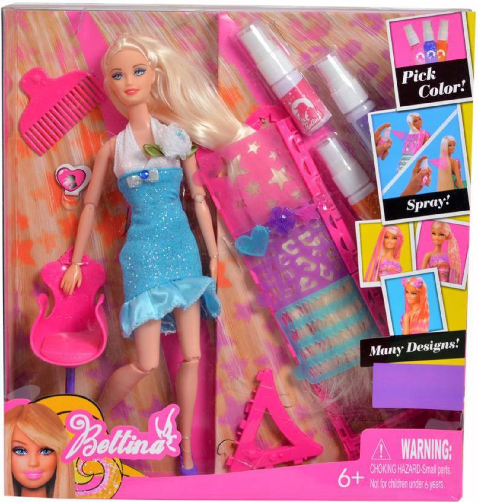 Saisan Doll With Hair Color Design Salon Set With Accessories