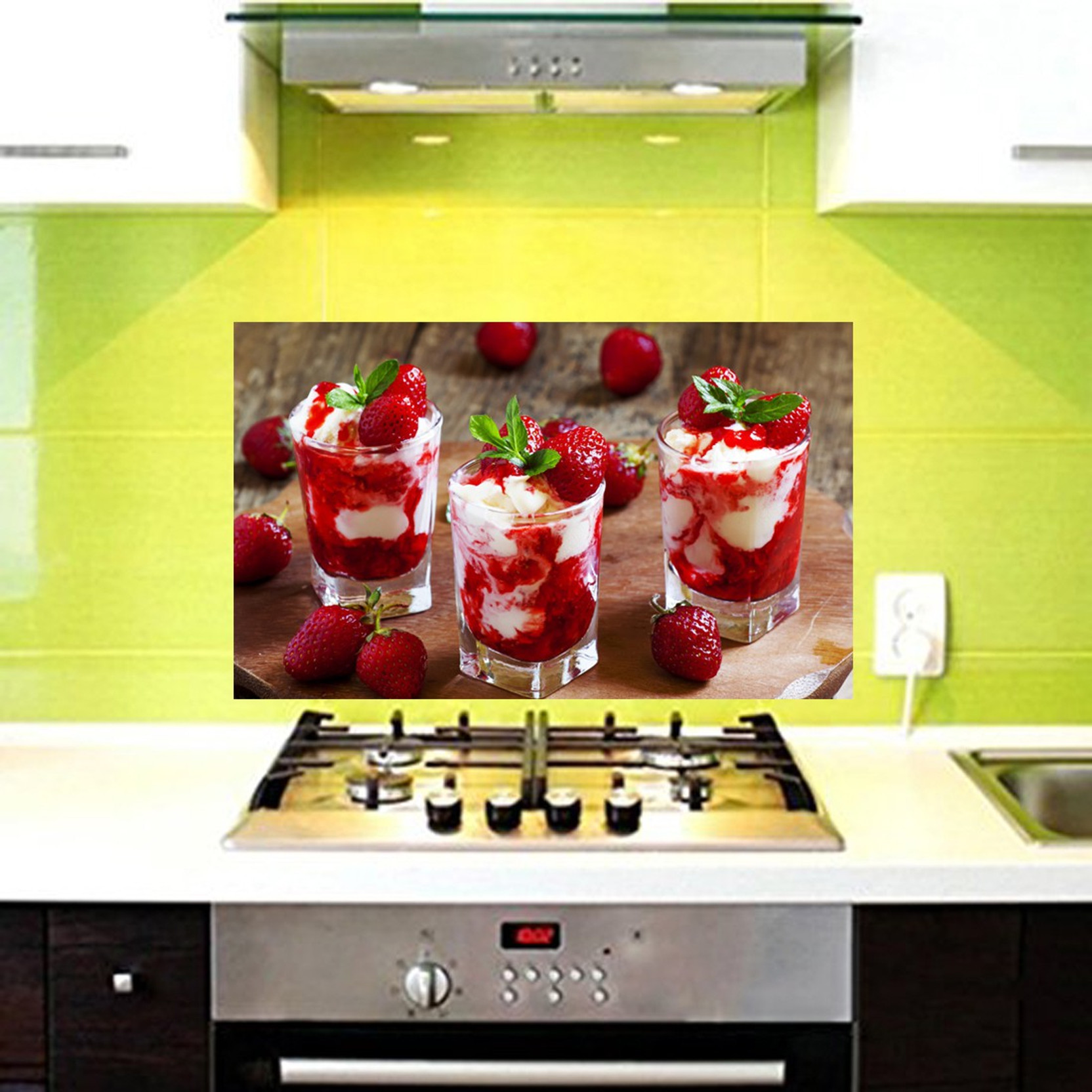 Total Home Medium Strawberry Ice Cream Dessert Wallpaper Kitchen