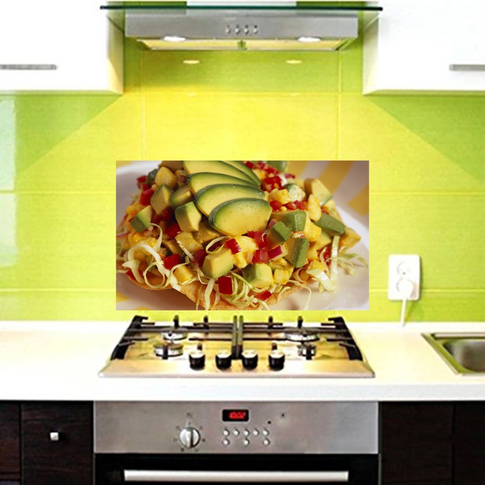 TOTAL HOME Medium Tasty Vegetables Salad Wallpaper Kitchen Wall