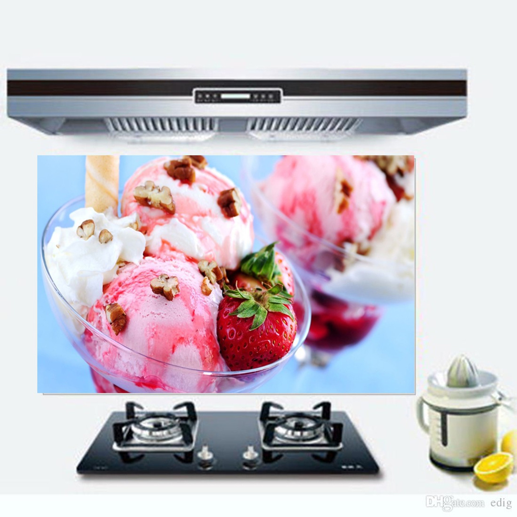 Total Home Medium Strawberry Ice Cream Wallpaper Kitchen Wall