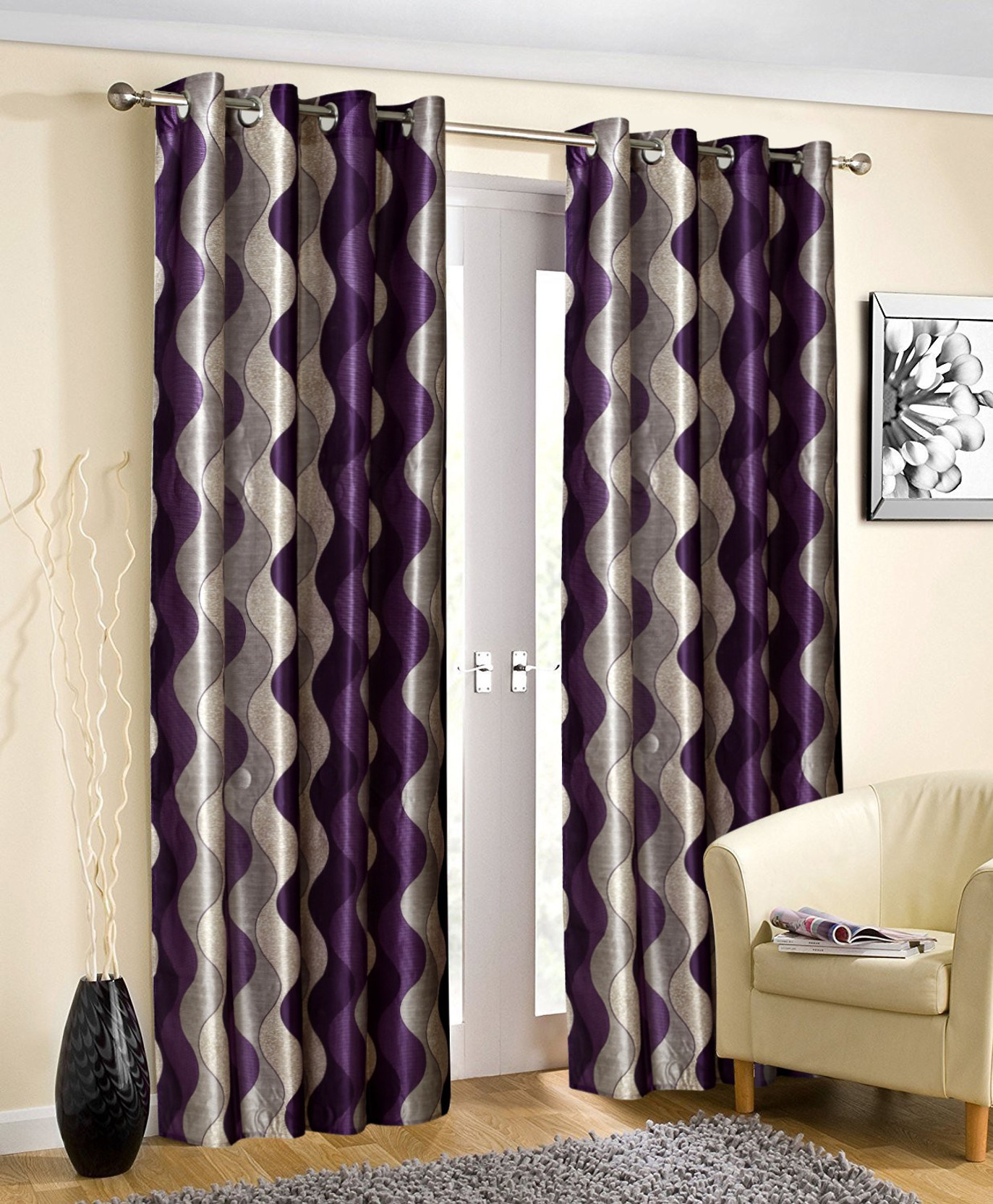 Asar Creations 214 cm 7 ft Polyester Window & Door Curtain itmf77myzfaedxzm