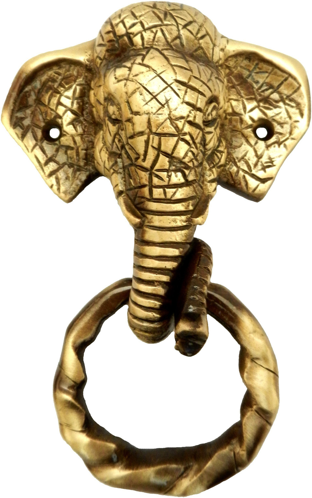 Brass Collection Antique Brass Elephant Face Door Knocker For Home