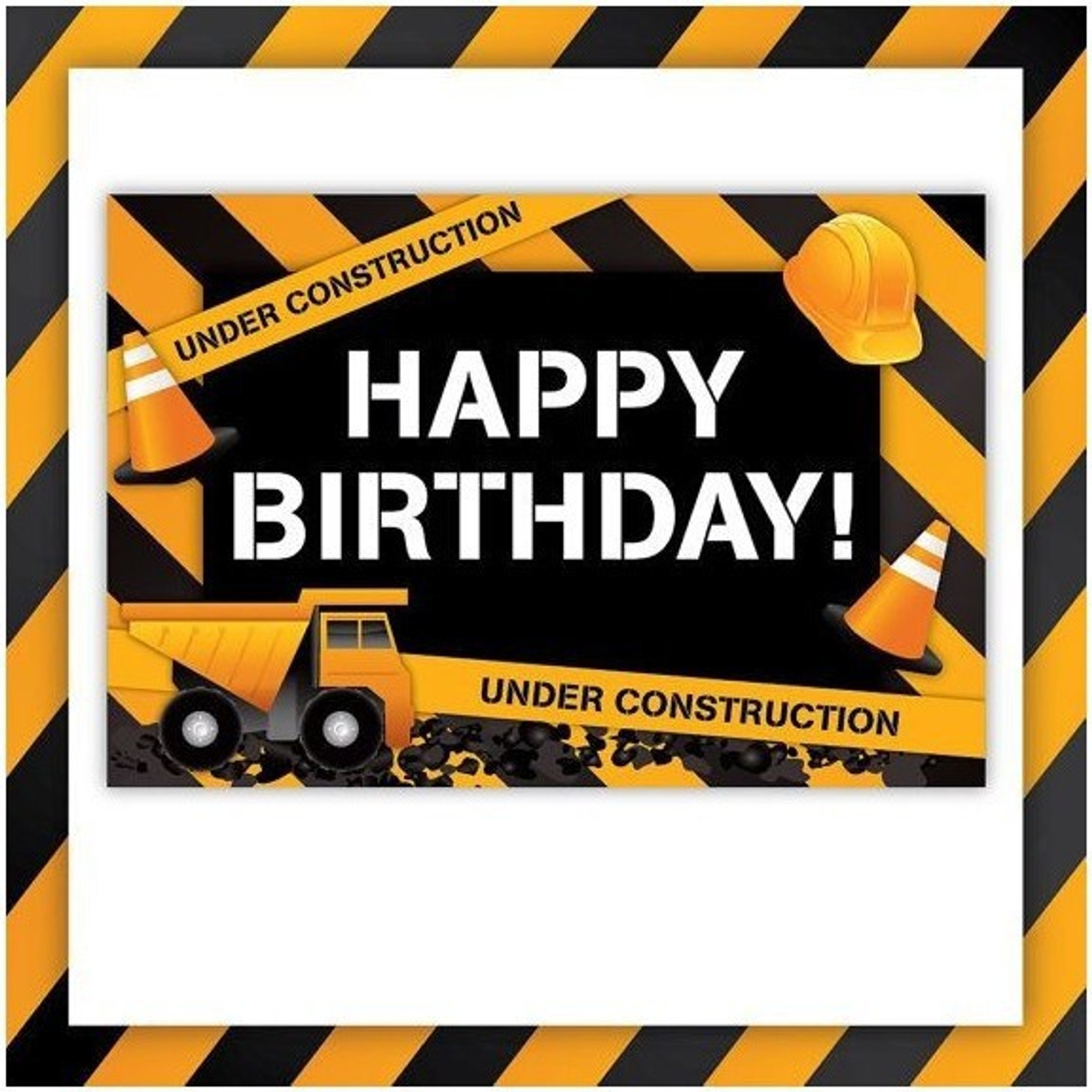 Theme My Party Construction Birthday Banner For Cake Table