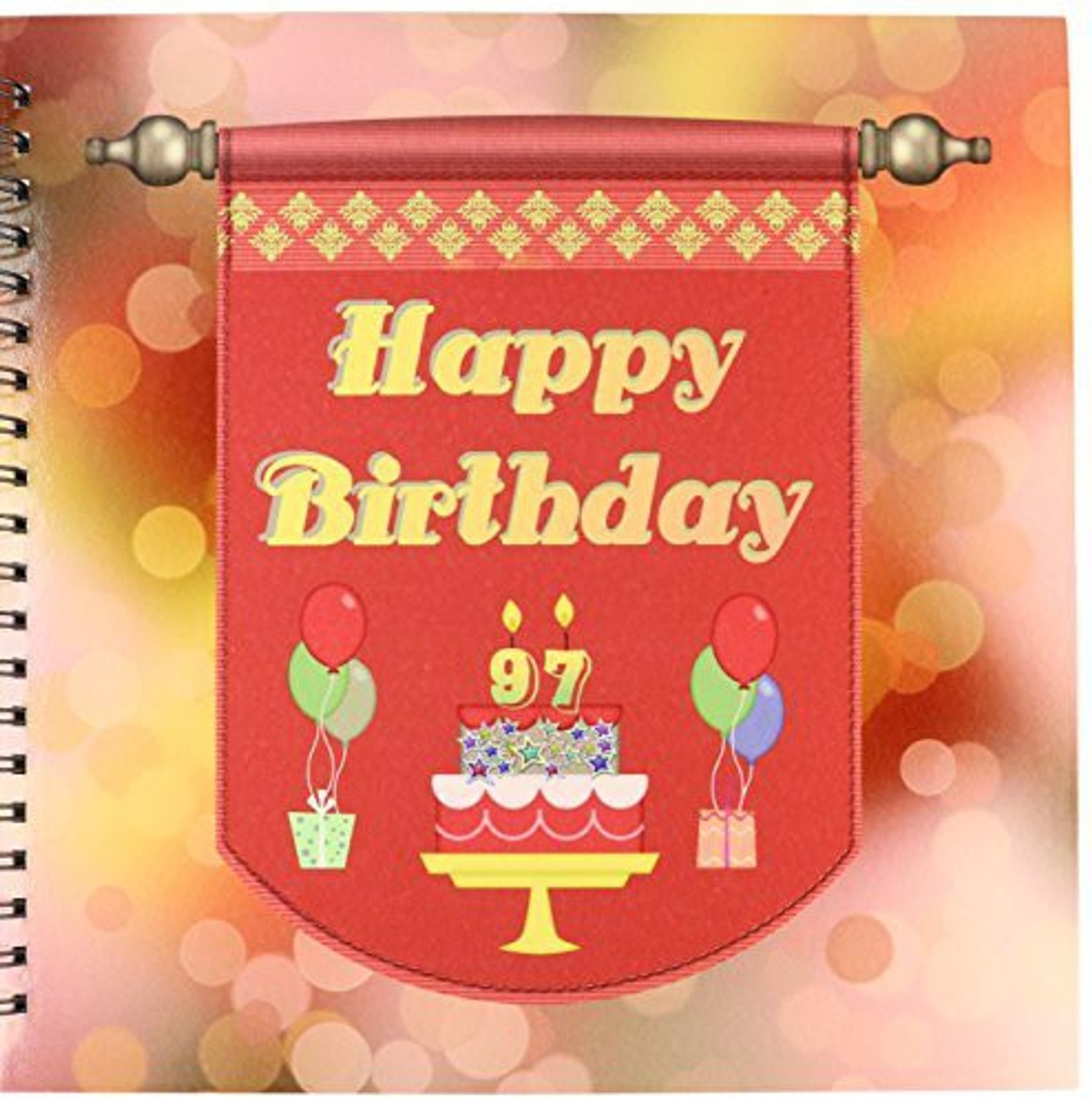 3drose Db 186543 2 Happy 97th Birthday Banner Cake With Gifts