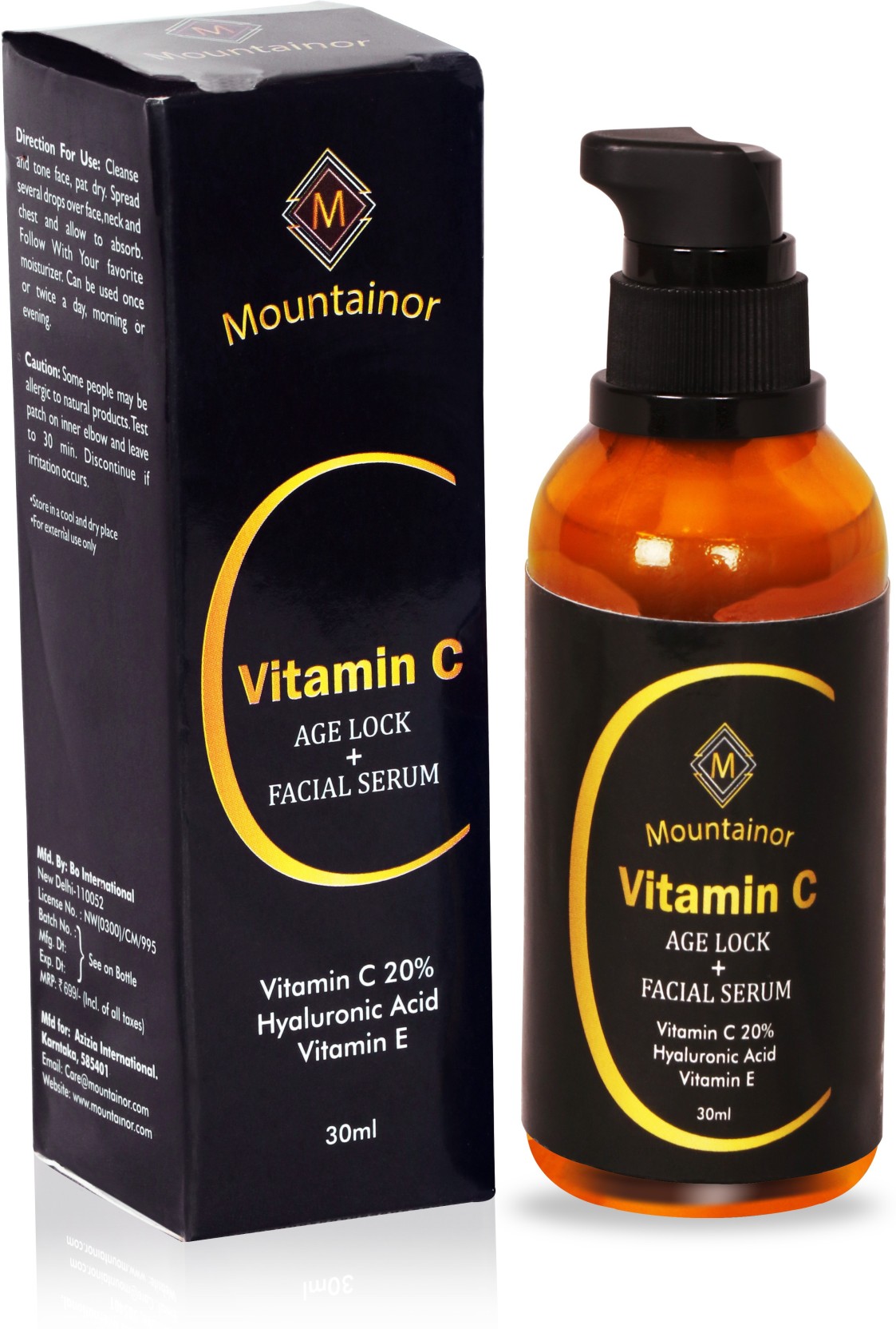 Mountainor Best Vitamin C Serum 30ml With Vitamin C 20 Hyaluronic Acid Vitamin E And Jojoba Oil Best For Acne Reduction Pigmentation Skin Whitening
