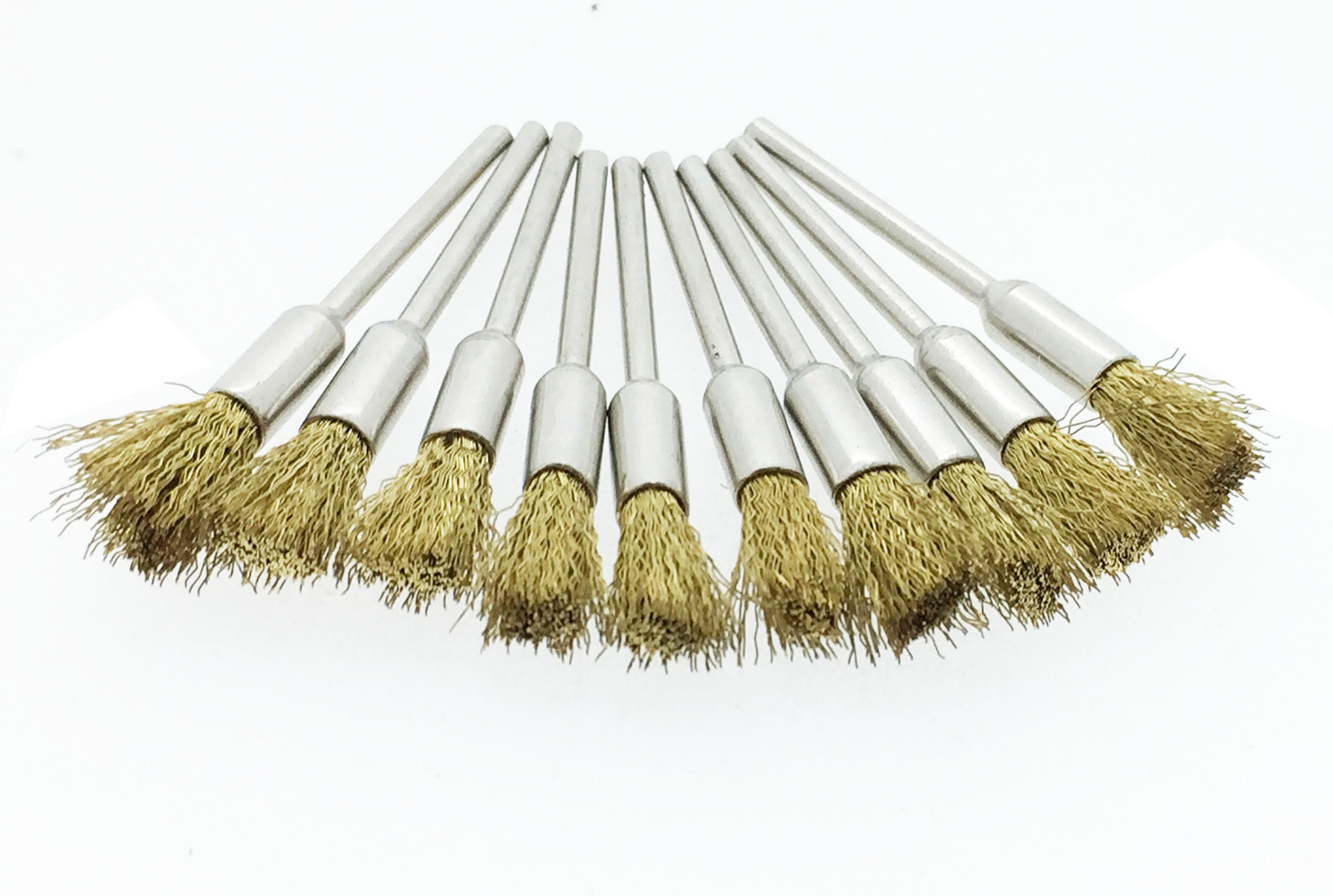 2.3mm Shank Rotary Tool Grinding Polishing Steel Brass Wire Brush 10pcs