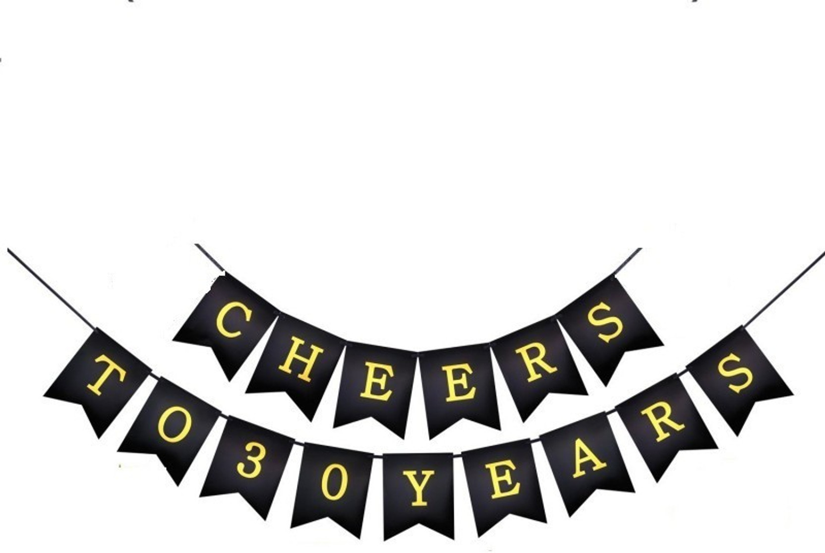 Theme My Party Black Cheers To 30 Years Banner 30th Birthday Party