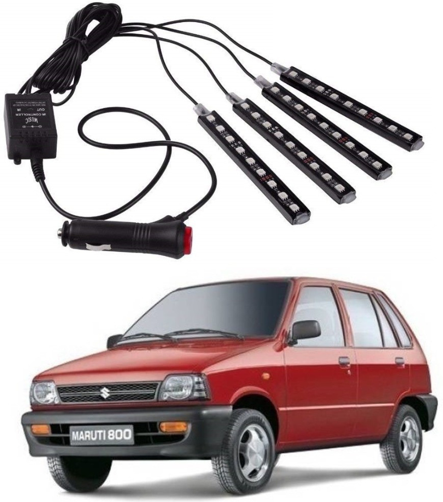 4 In1 Led Car Interior Strip Lights Color Changing Music Light Sound Remote Uk Archives Midweek Com