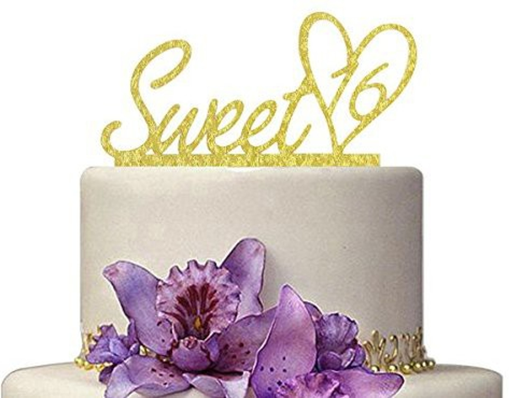 Generic Sweet 16 Cake Topper Gold Happy 16th Birthday Party Cake