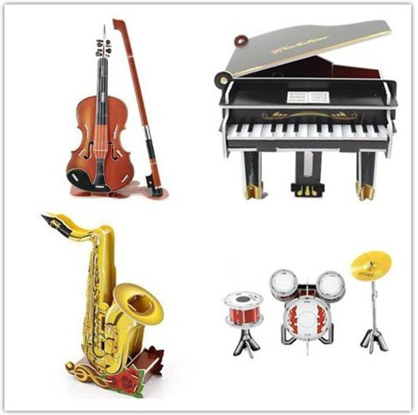Violin Drum Set Musical Instrument Band Kits for Doll Musical Instrument