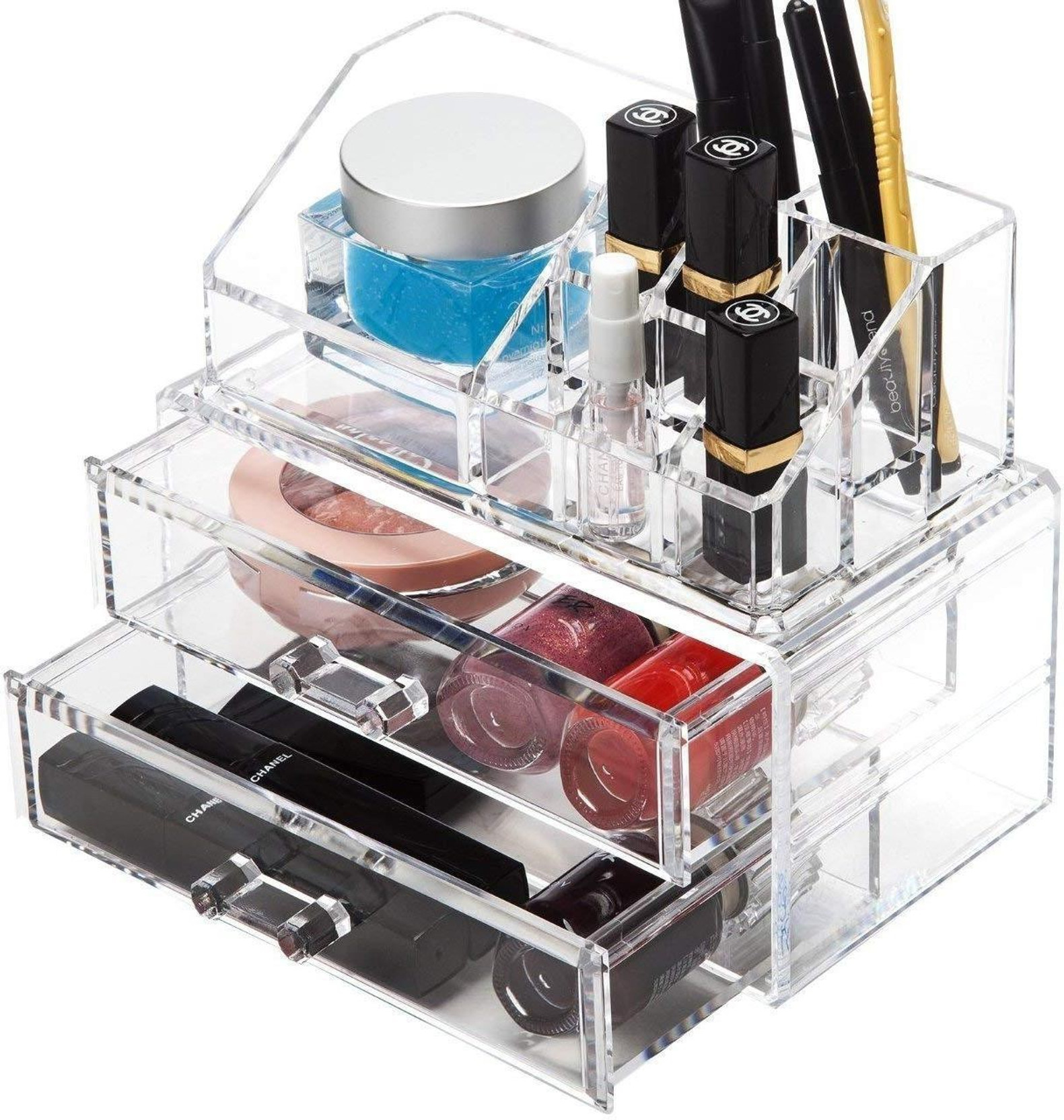 Generic 2 Acrylic Clear Makeup Box Only Box Case And No Makeup