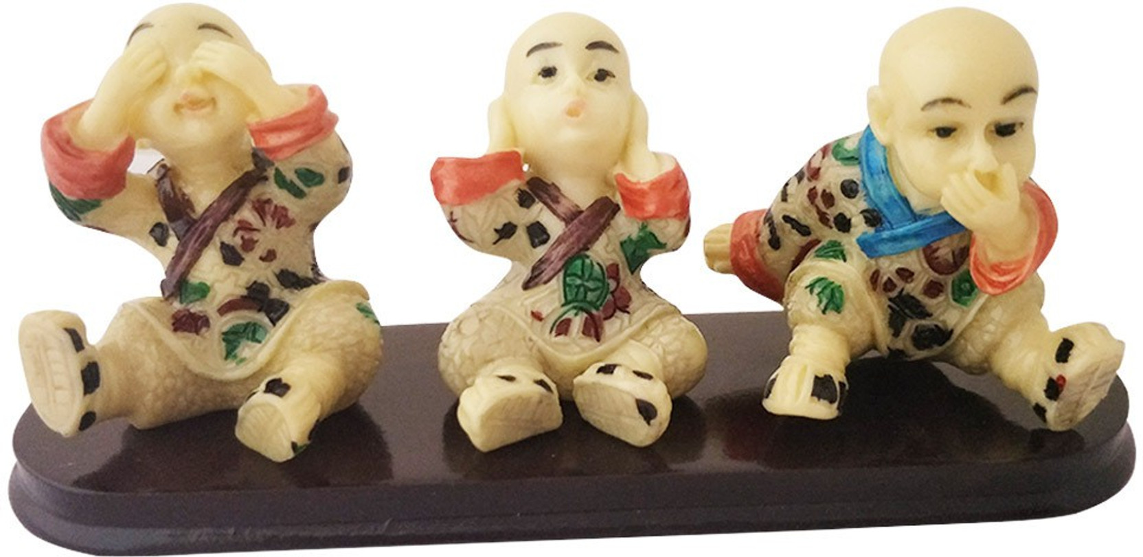 Divyamantra Three Monkey Principles Baby Lama Showpiece Set Home
