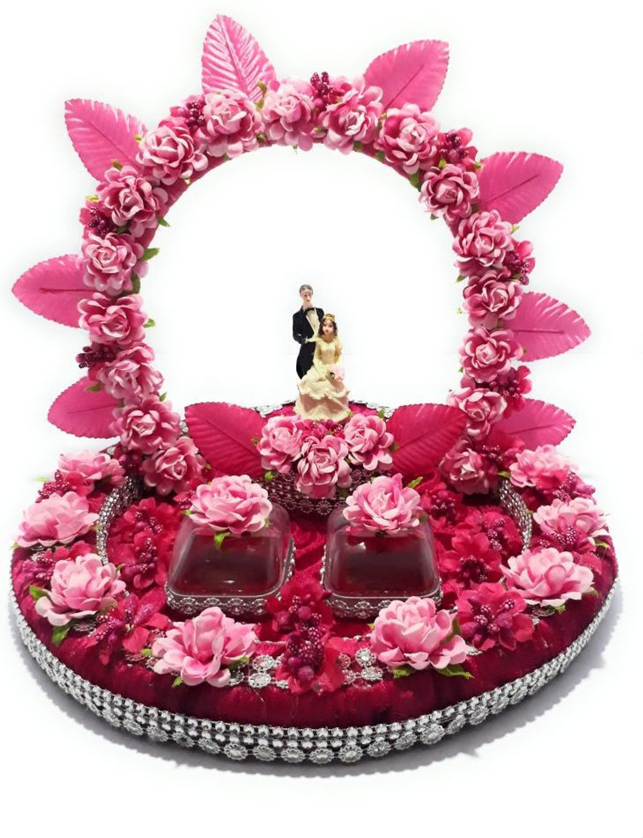 Giftsbouquet Engagement Wedding Ring Platter Wooden Decorative