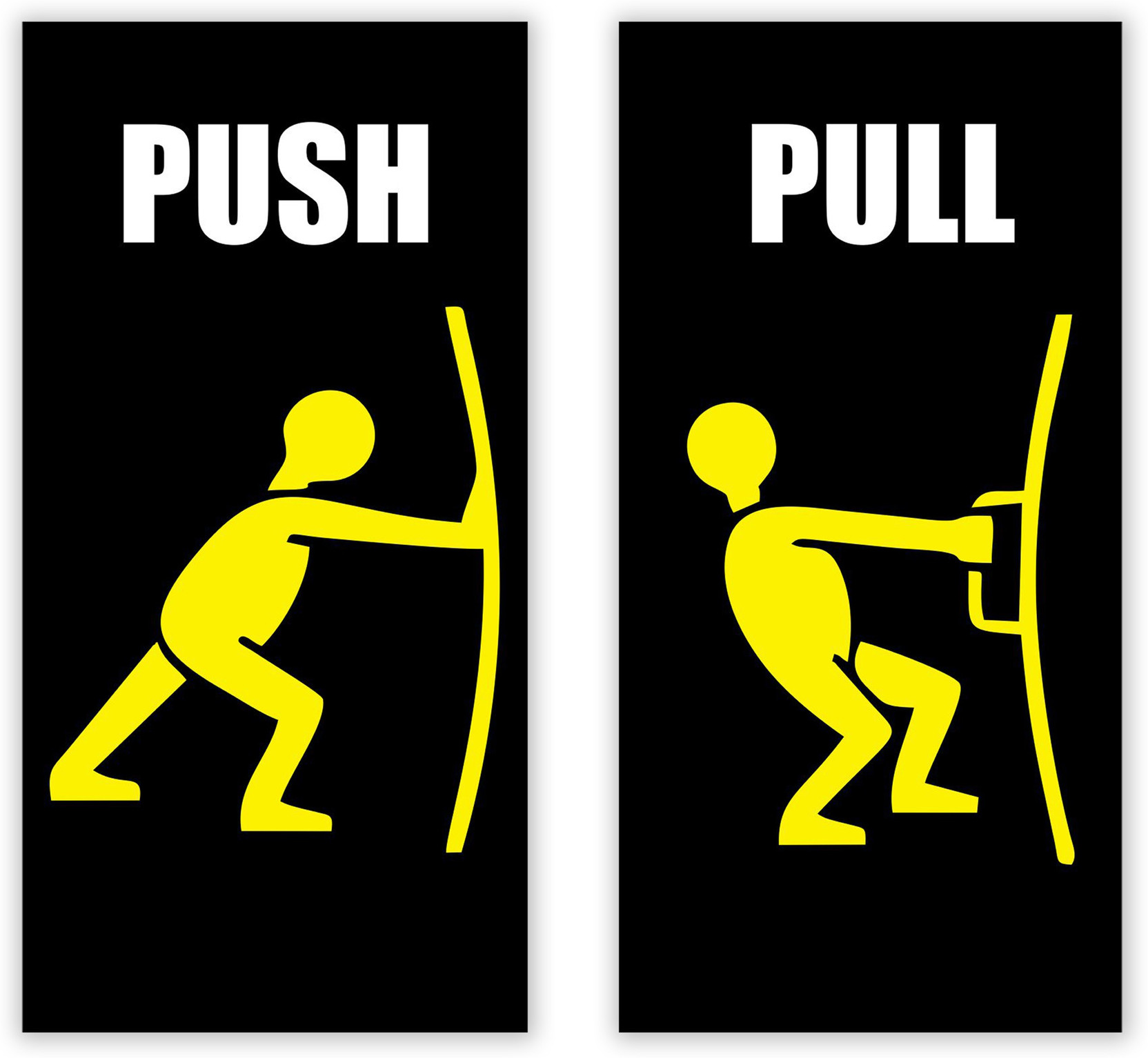 Signever Comic Push Pull Sign Sticker For Glass Door Home