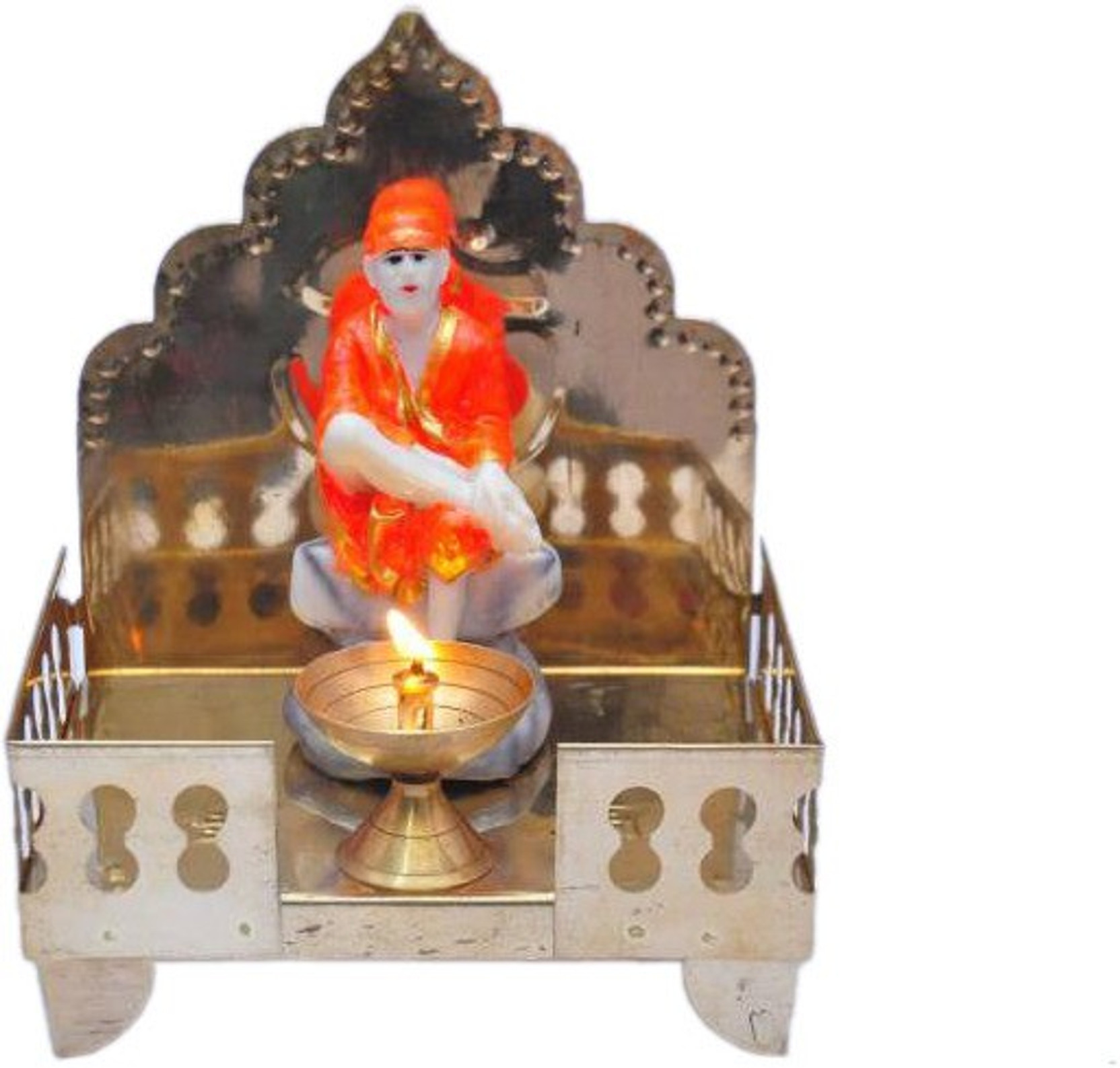 Theglobalmart Brass Home Temple Pooja Mandir Brass Home Temple